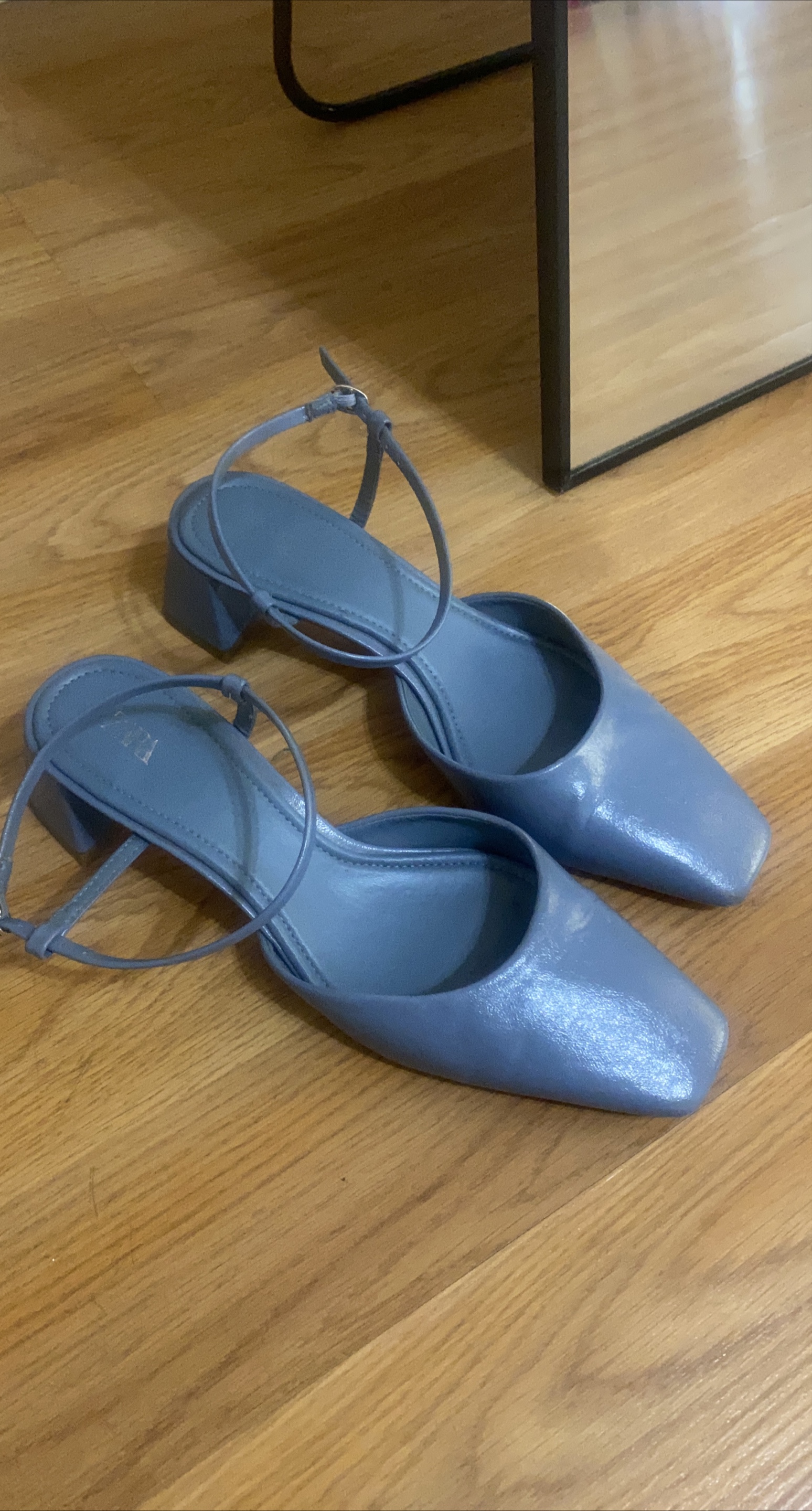 Zara Blue Ankle Strap Heels thumbnail