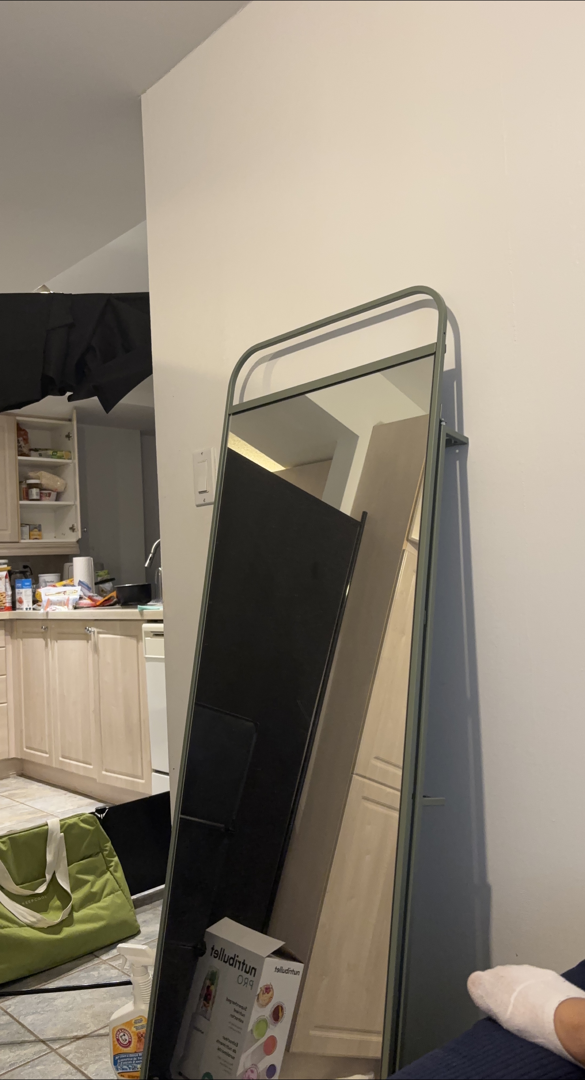 IKEA GRANVÅG Mirror with Storage - Green thumbnail
