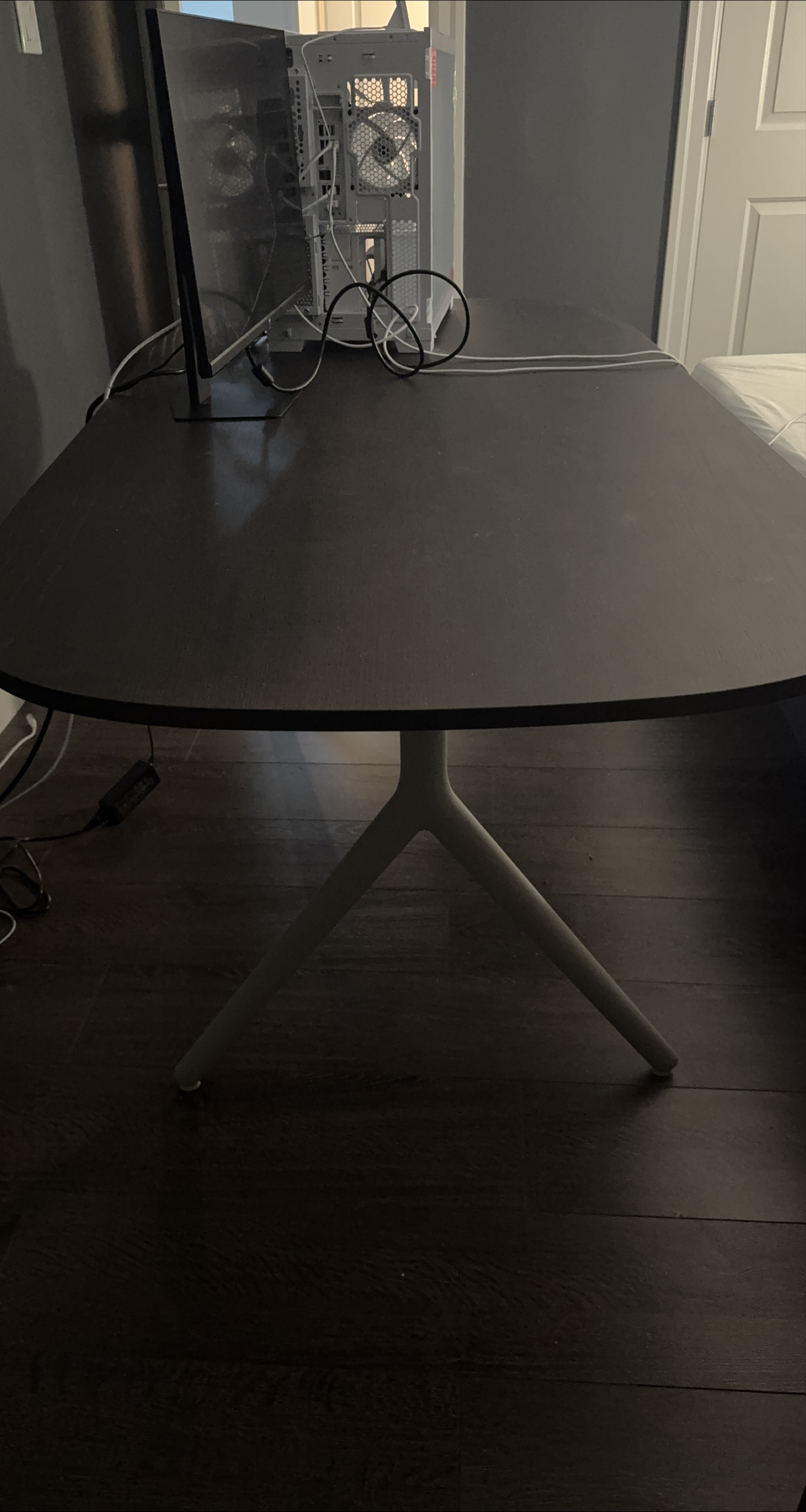Dark Brown Desk with White Legs thumbnail