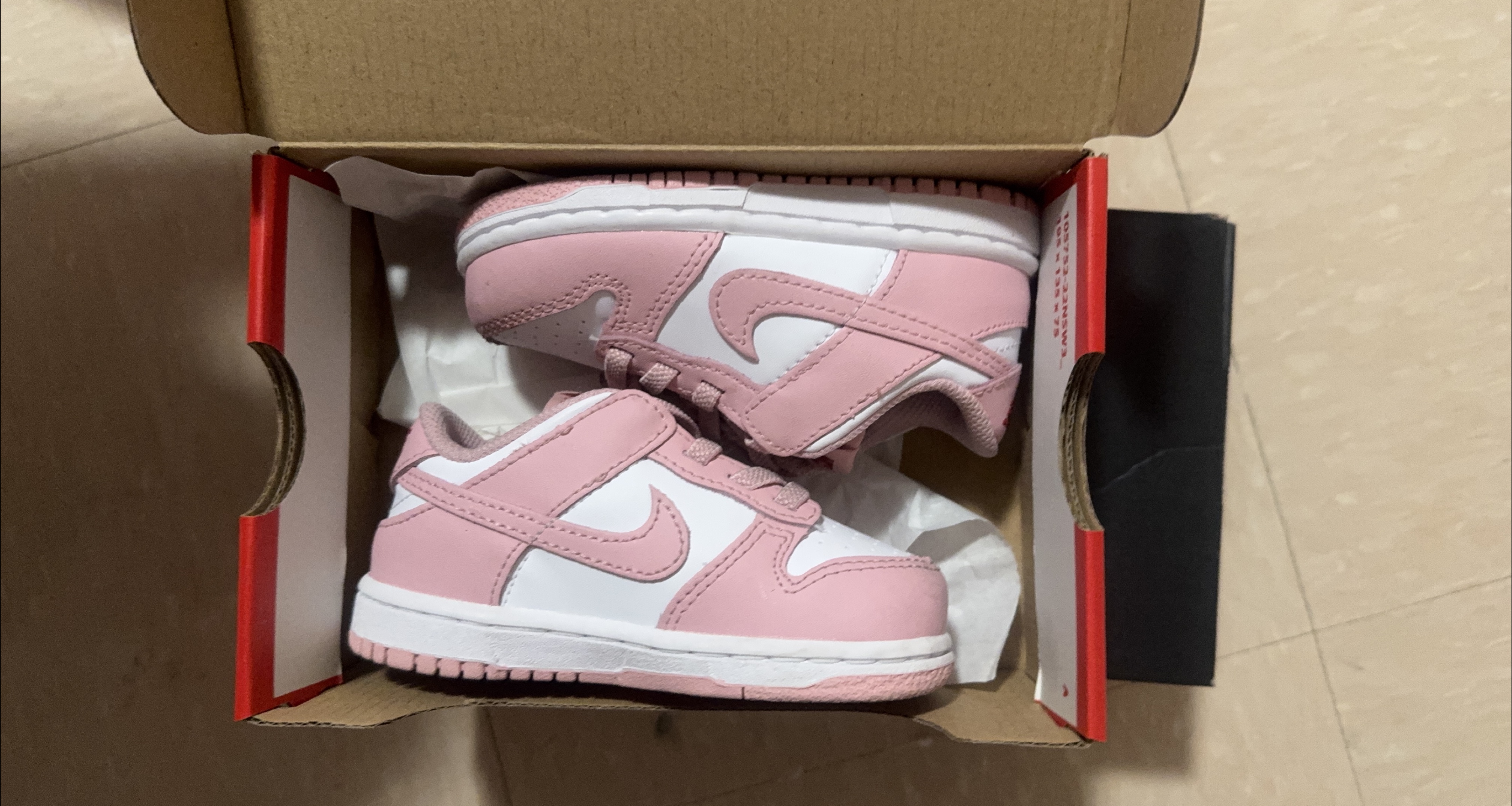Nike Dunk Low Toddler Shoes - Pink/White - New in Box! thumbnail