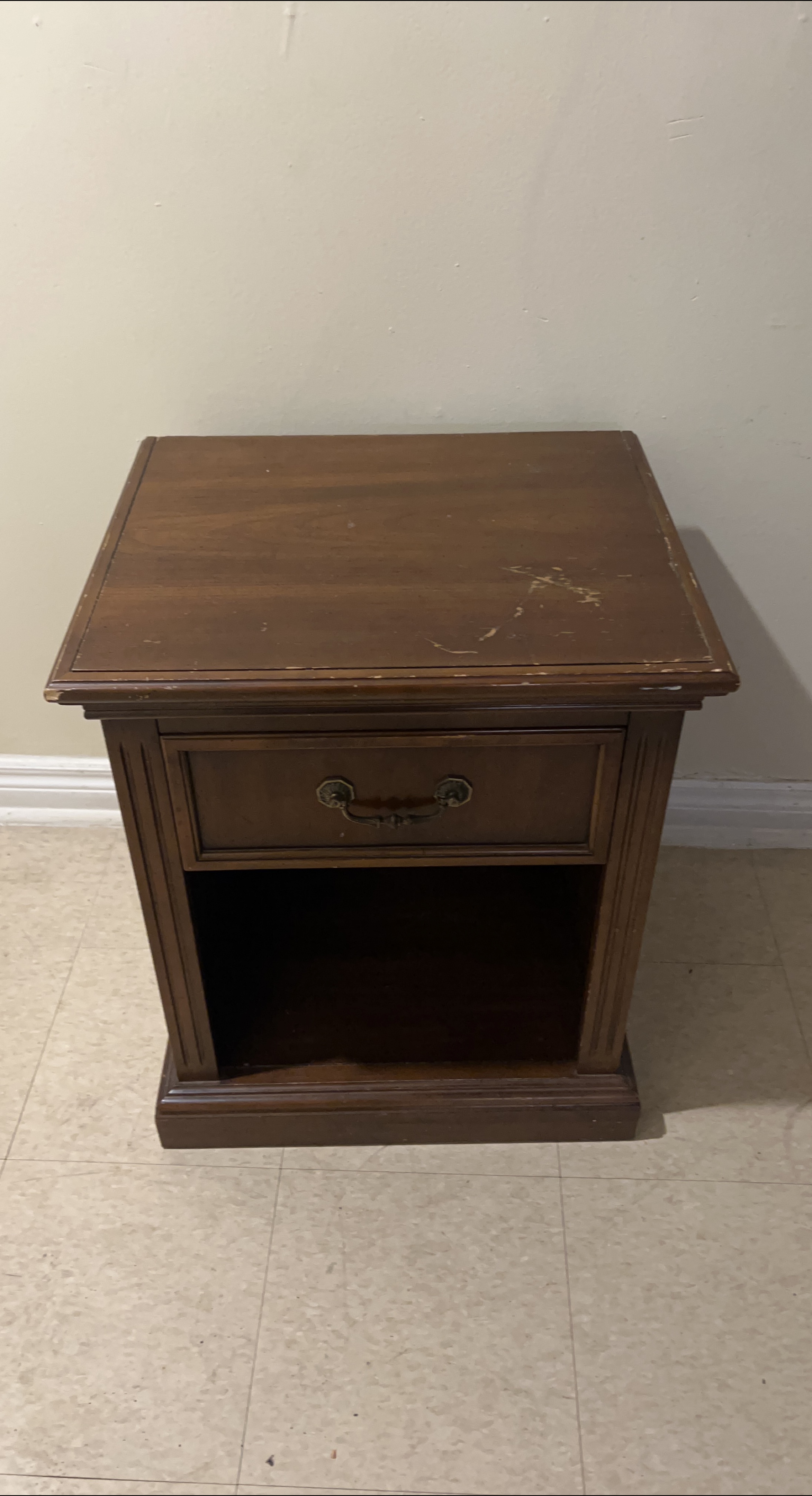 Wooden Nightstand with Drawer thumbnail