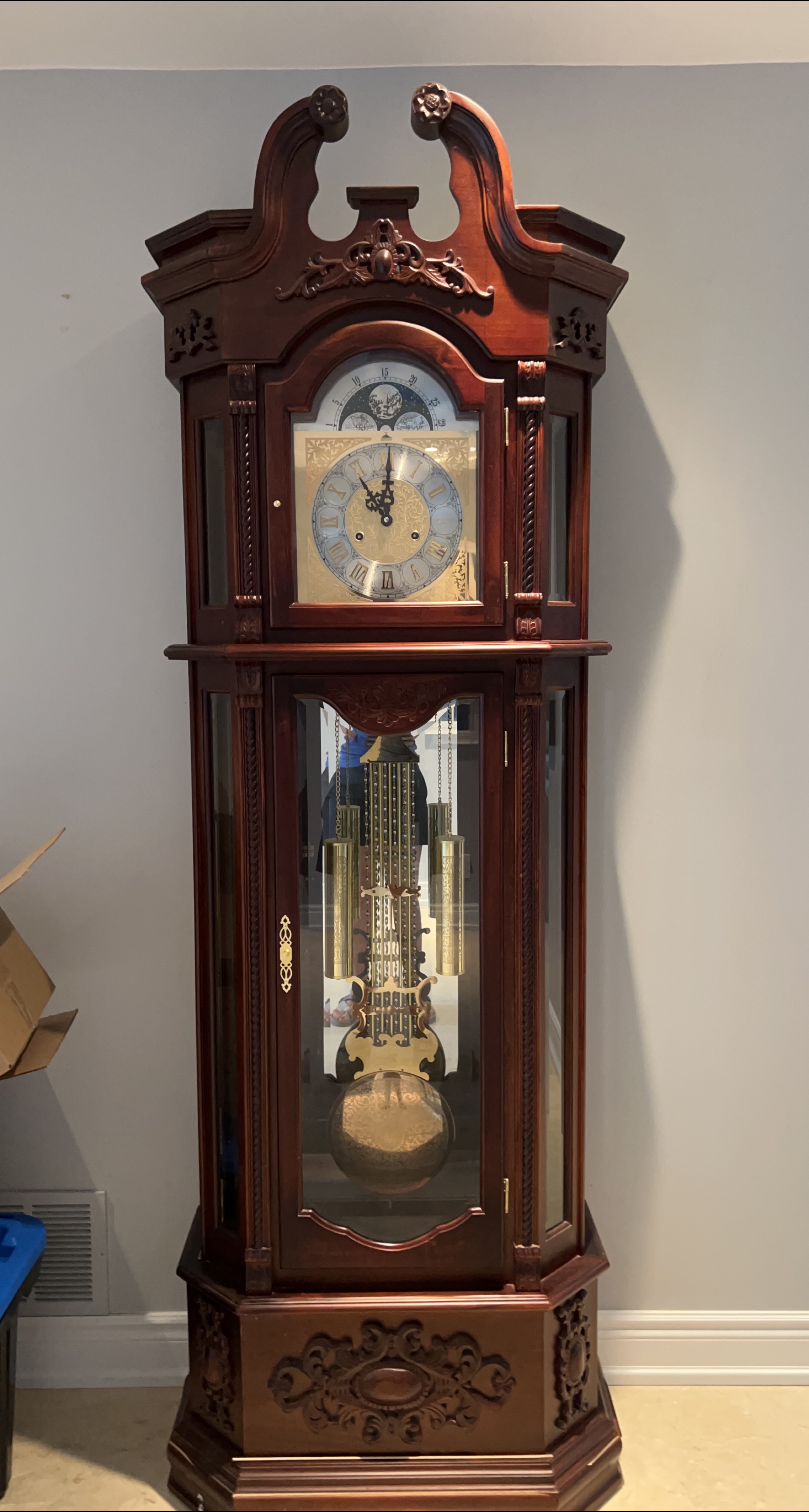 Grandfather Clock - Mahogany Finish thumbnail