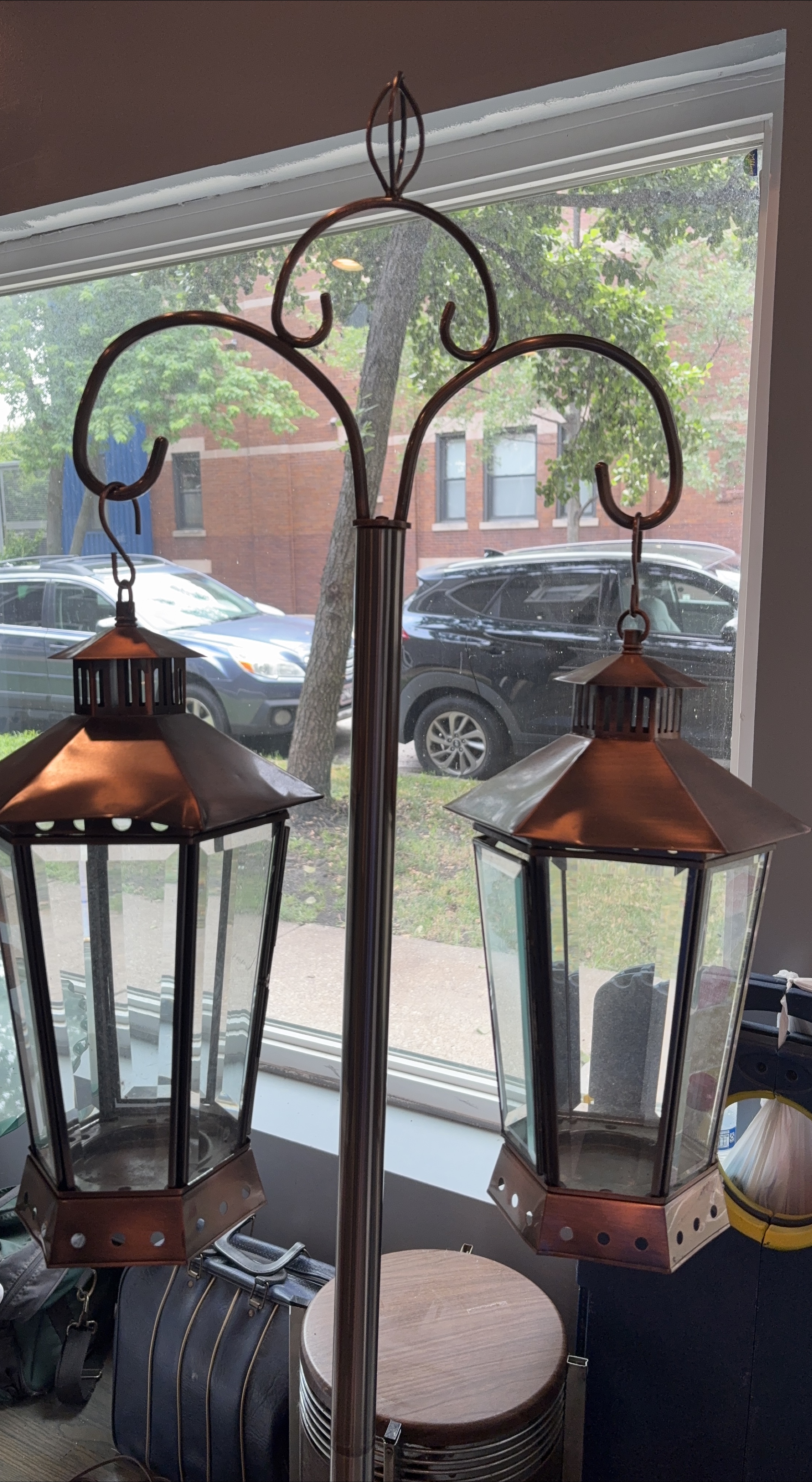 Hanging Copper Lanterns on Stand thumbnail