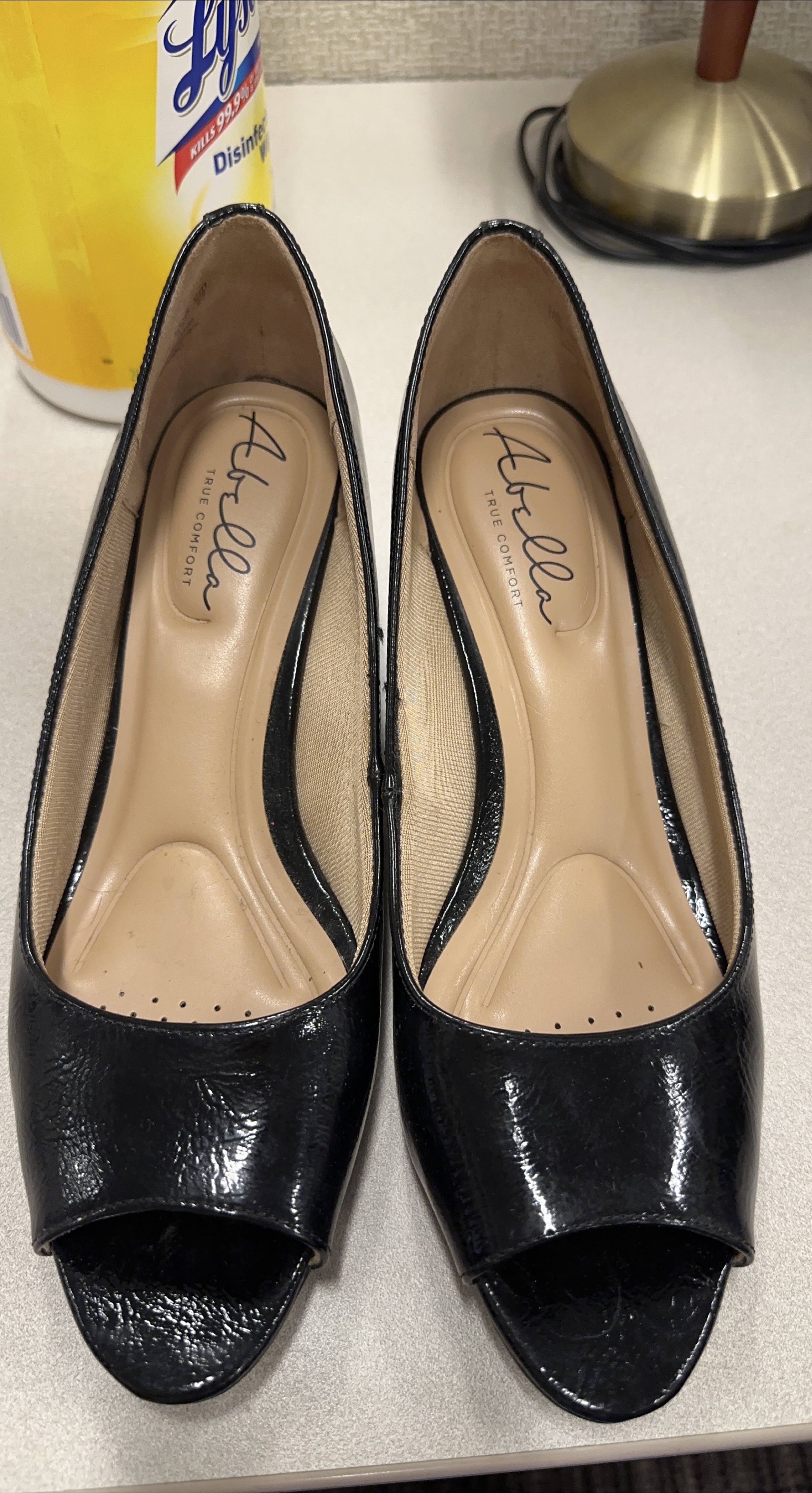 Abella Black Patent Leather Heels - Size 10M thumbnail
