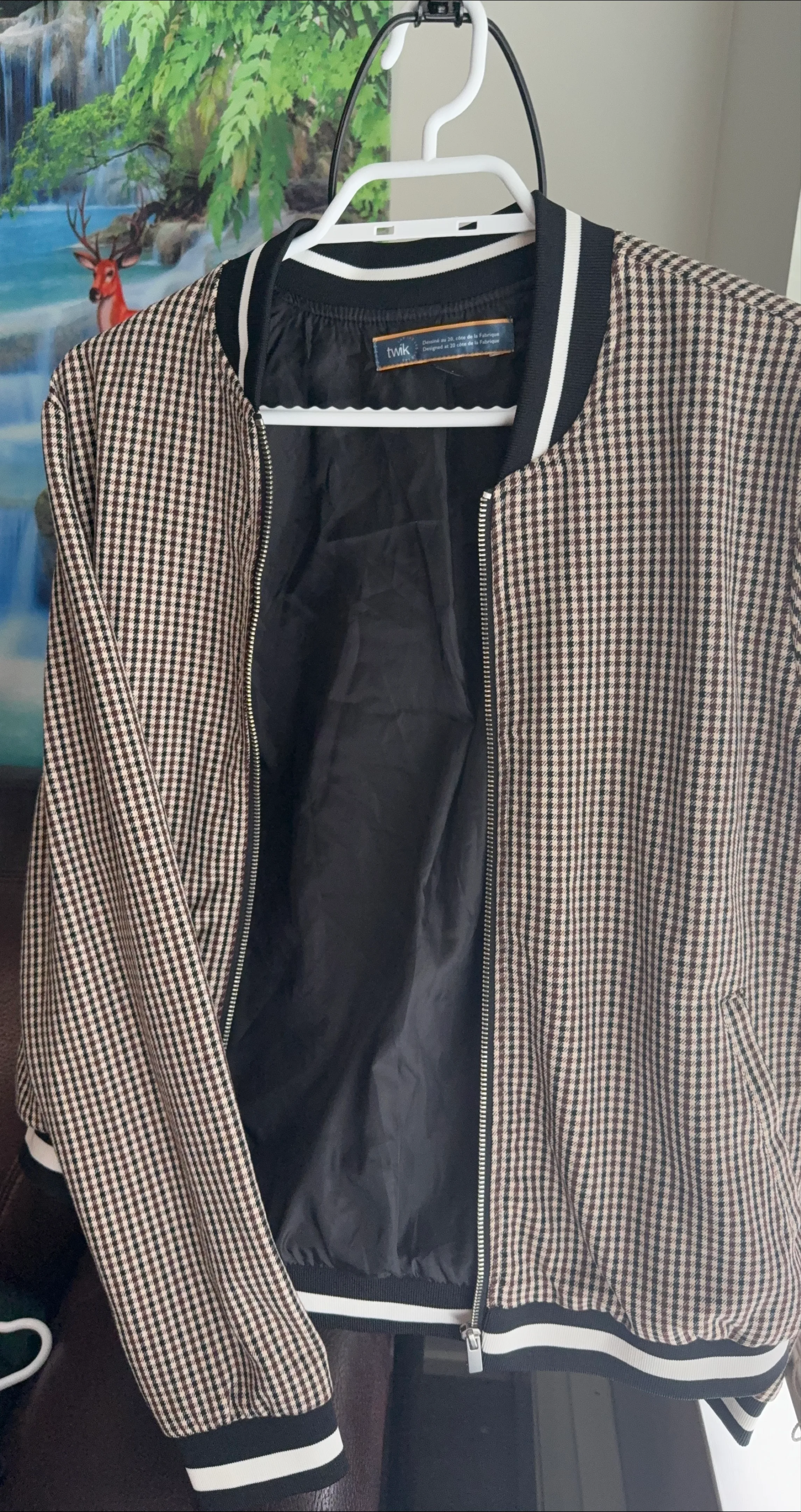 Twik Plaid Bomber Jacket