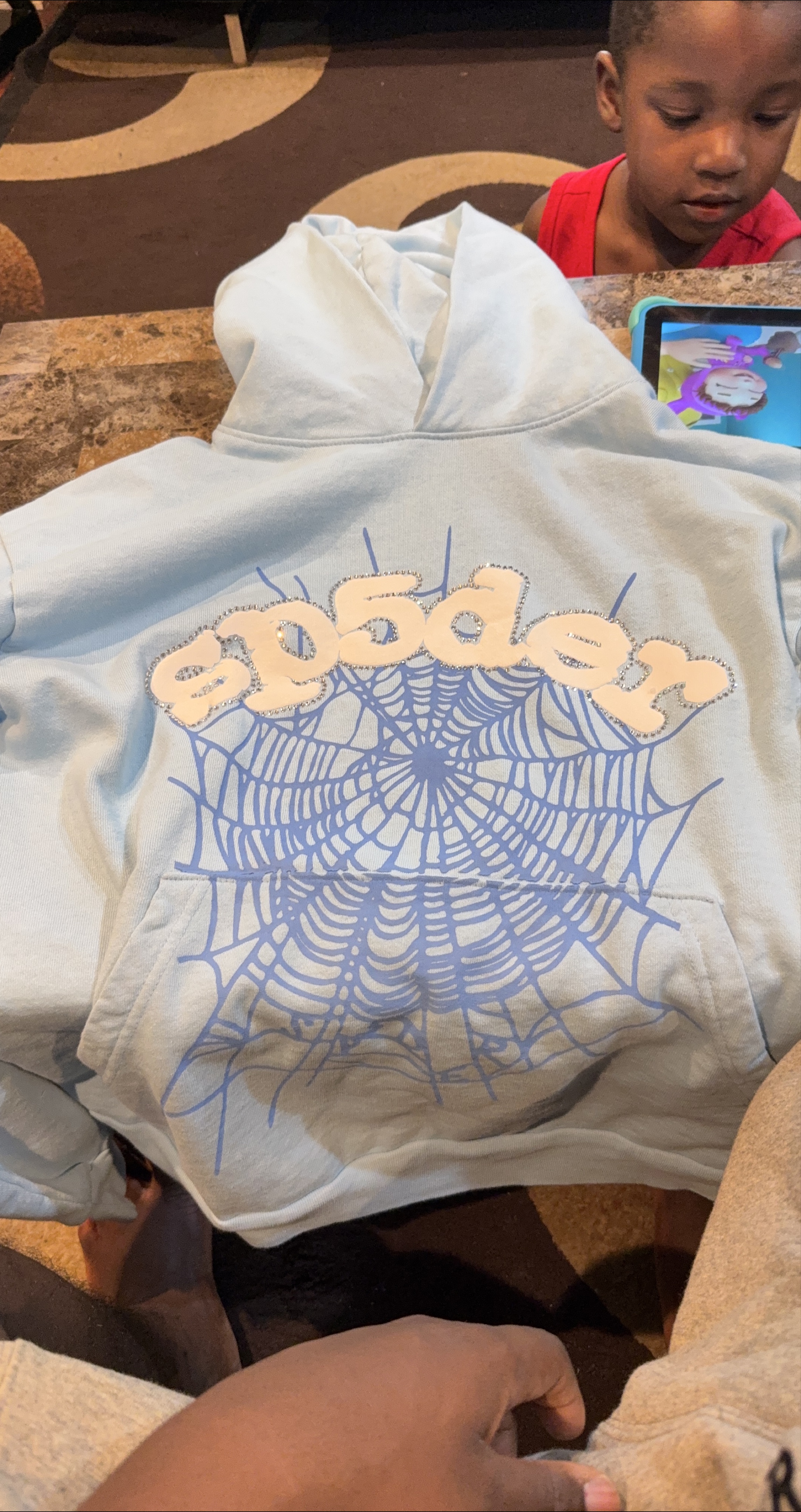 Sp5der Hoodie Blue thumbnail