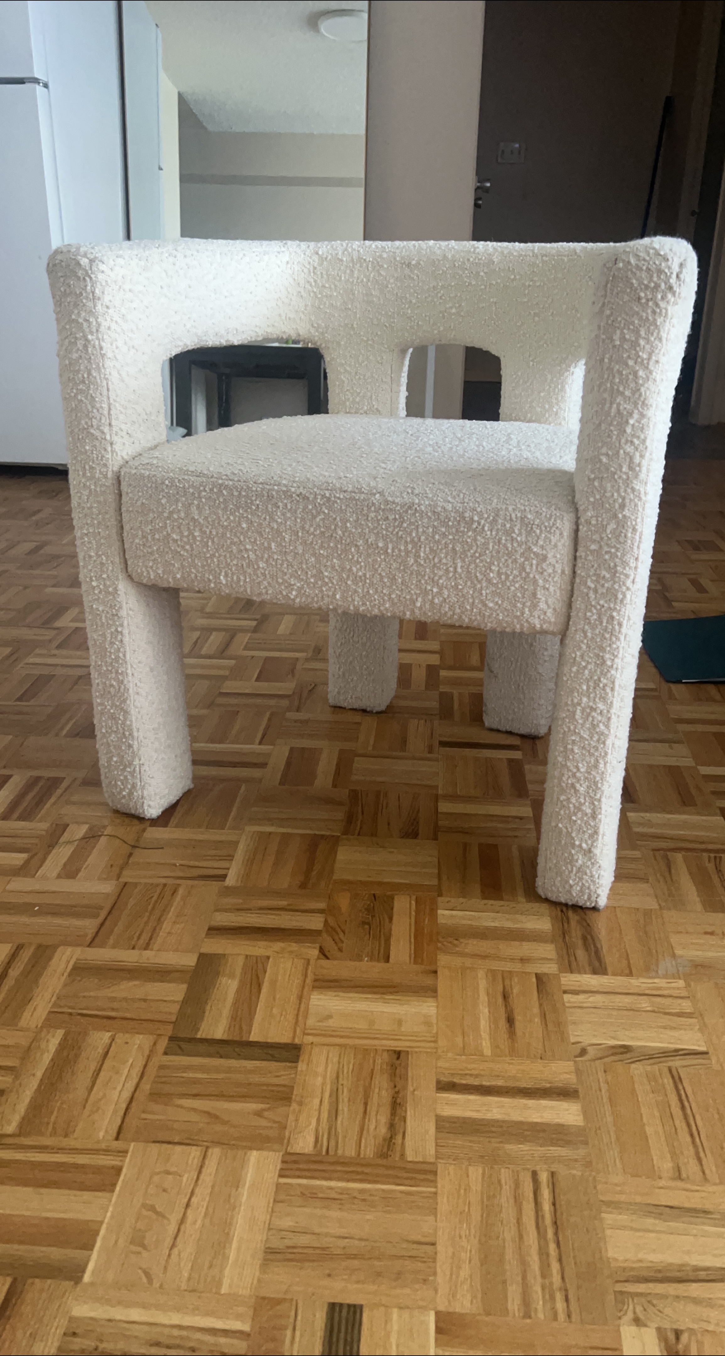 CB2 ivory arm chair