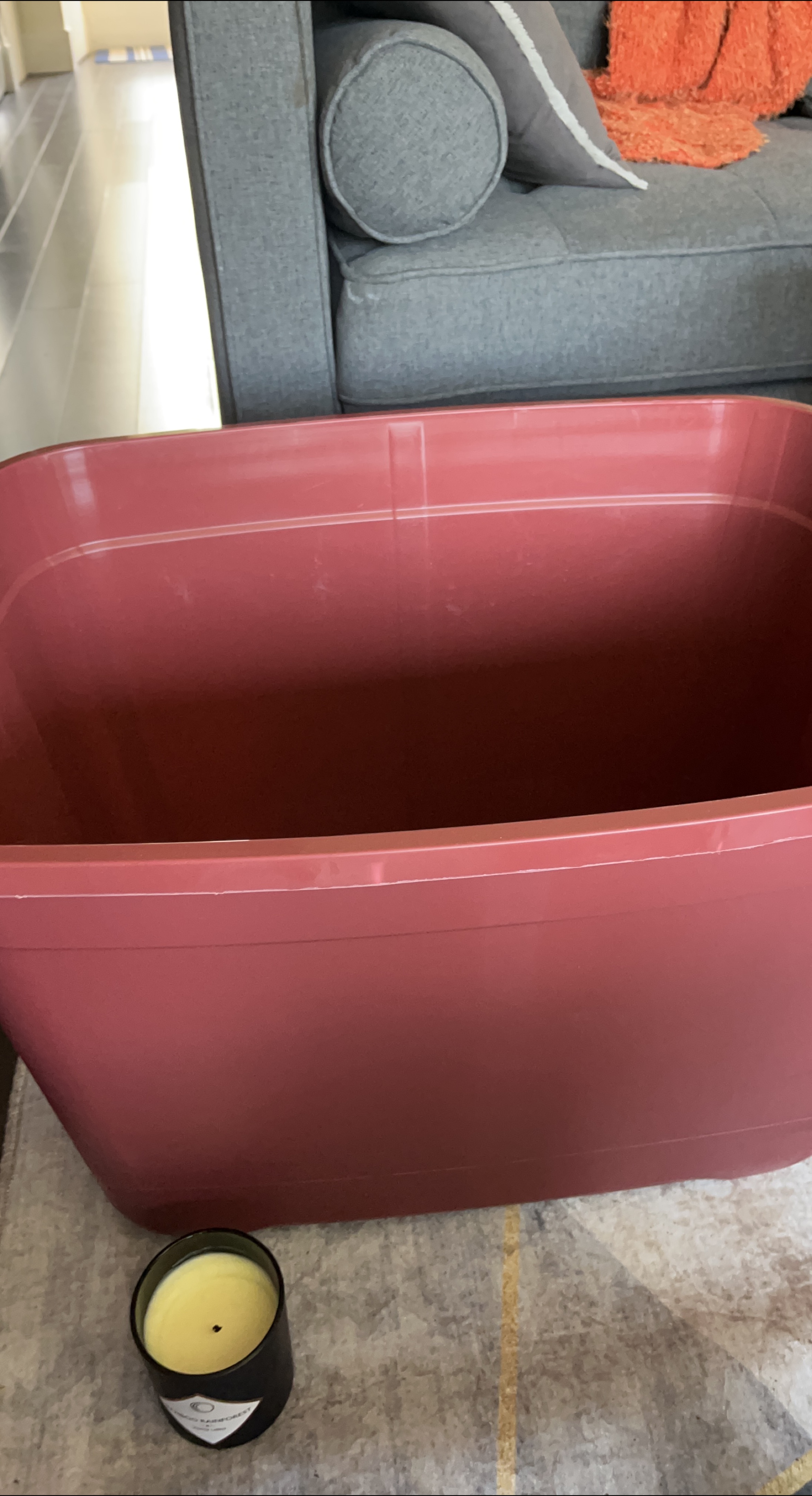 Burgundy Big Storage Bins with Lid (5)
