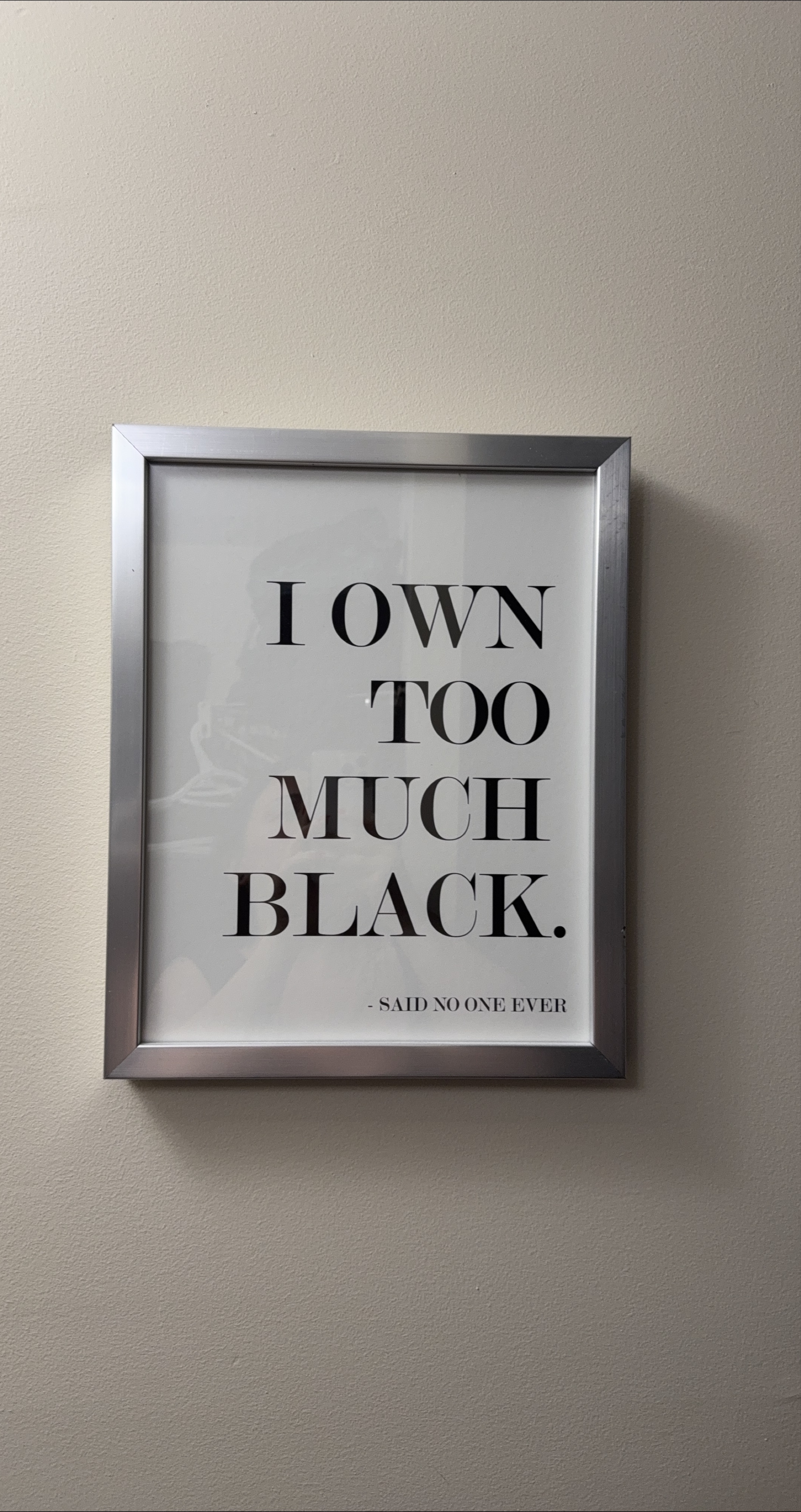 "I Own Too Much Black" Framed Print thumbnail