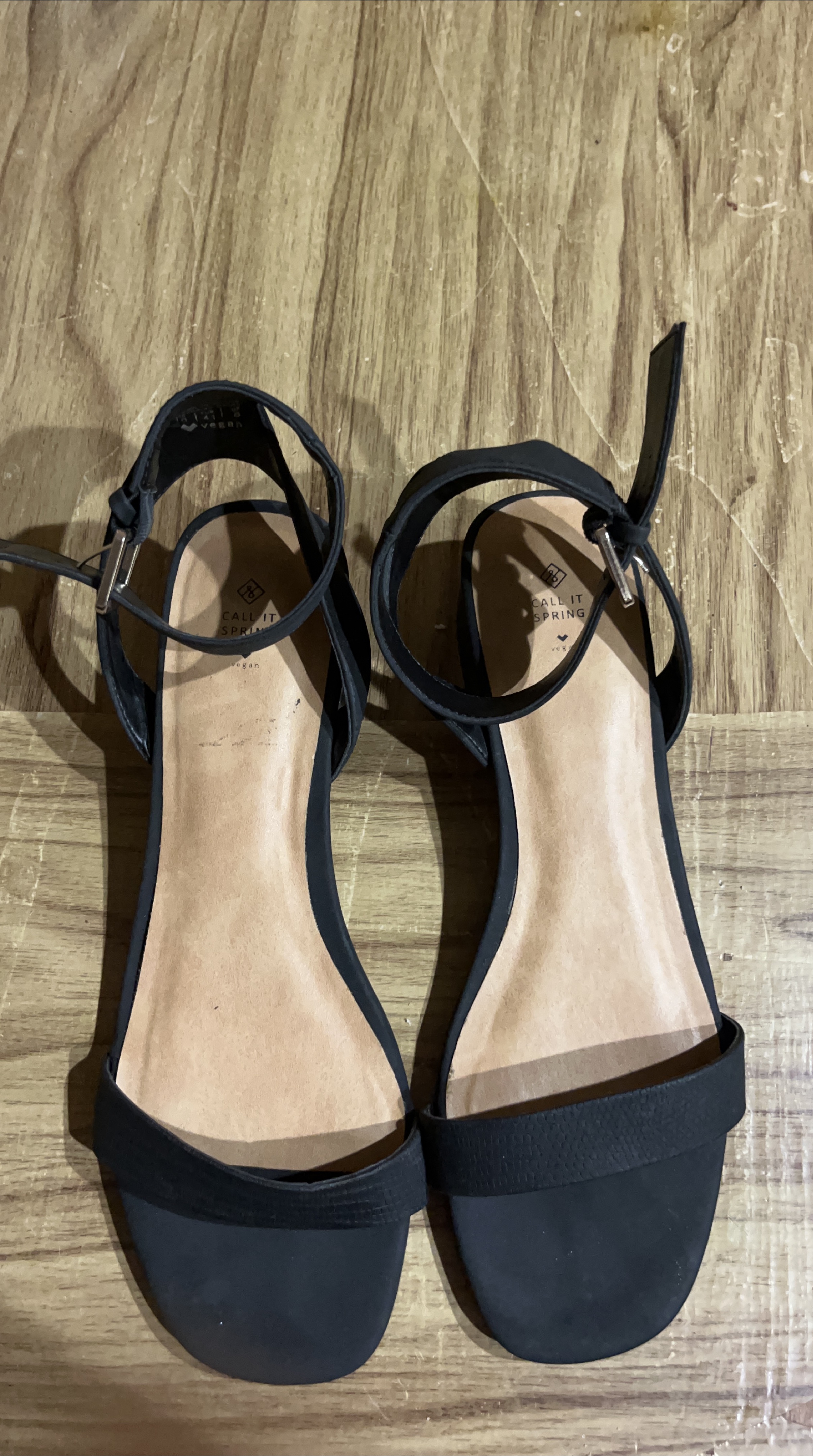 Call It Spring Black Sandals - Size 8 thumbnail