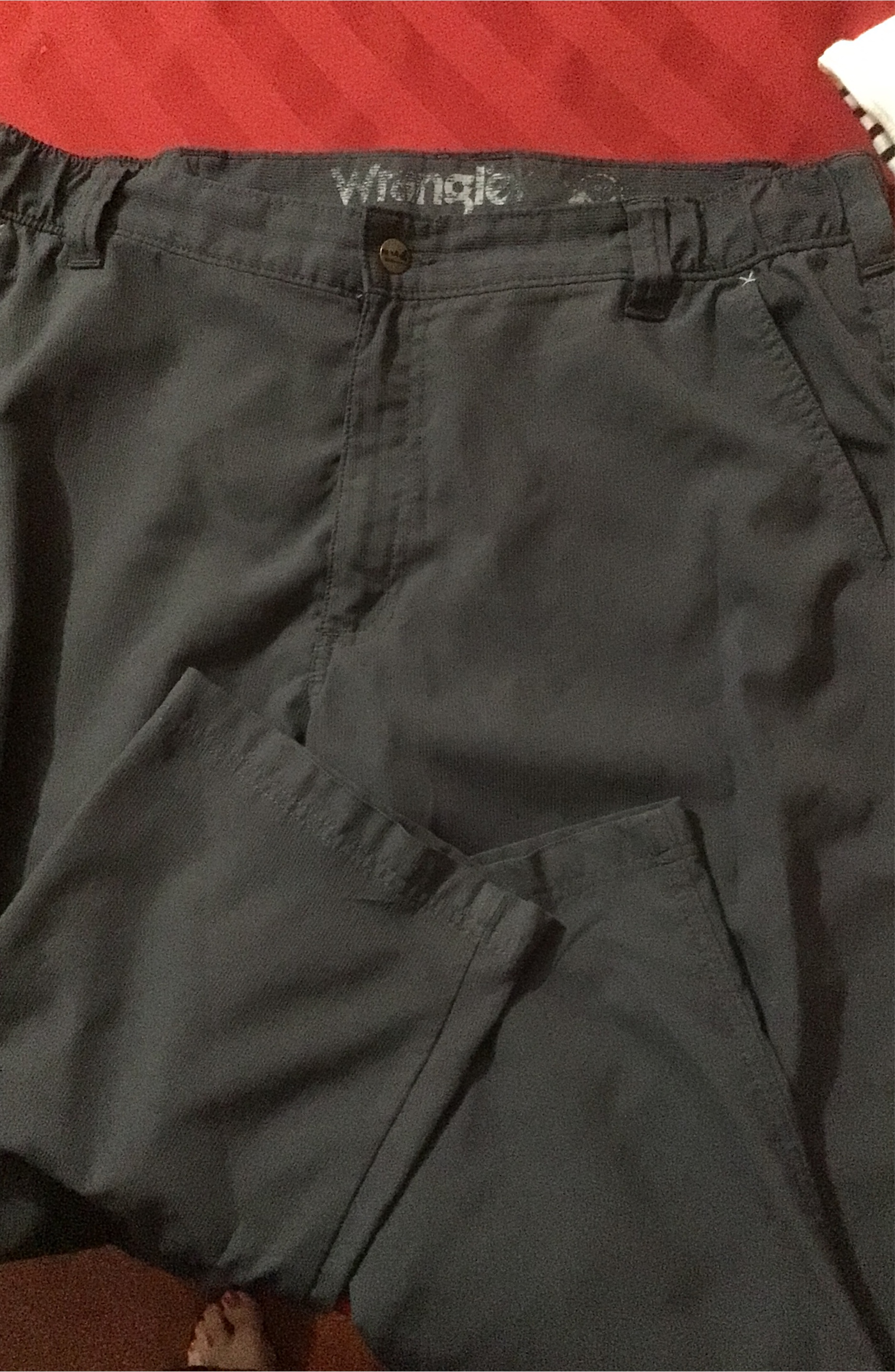 Man wrangler gray casual pants 38 x 32 thumbnail
