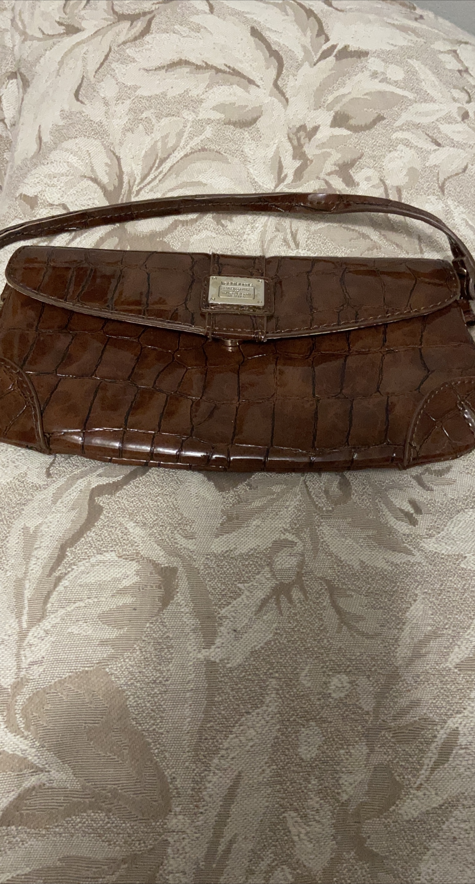 Liz Claiborne Brown Crocodile Shoulder Bag thumbnail