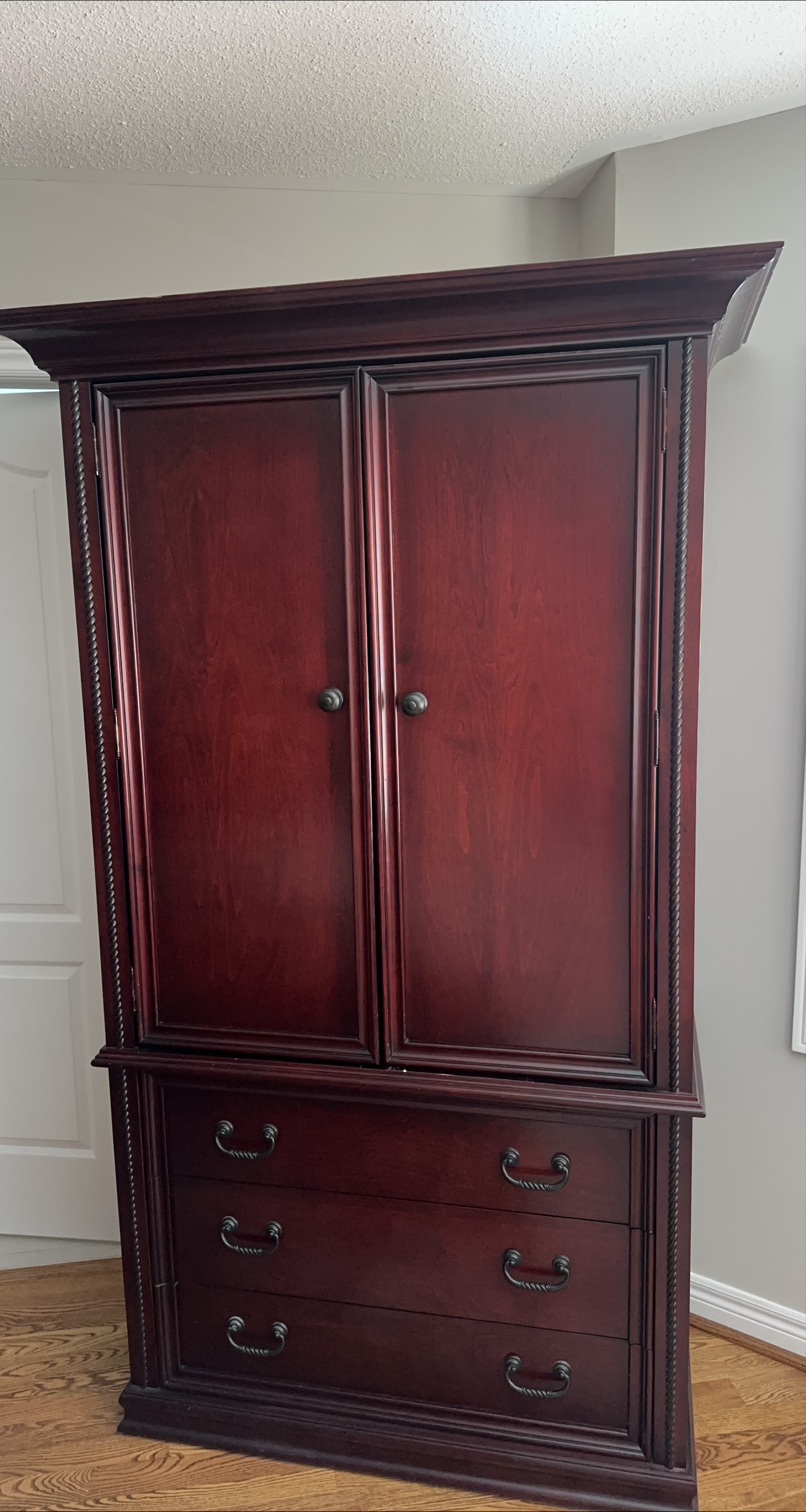 Mahogany Armoire with Drawers thumbnail