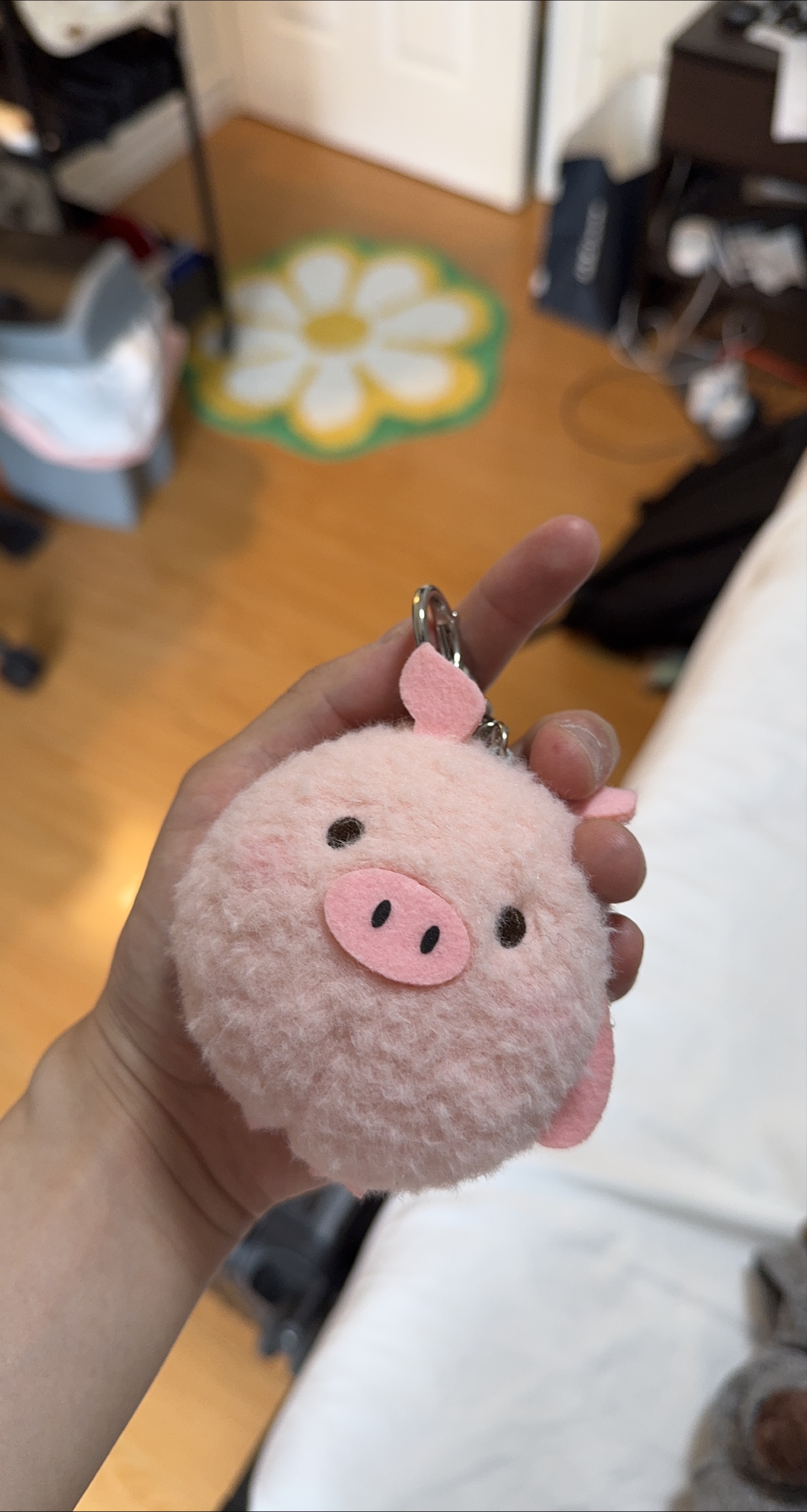 Pink Pig Plush Keychain thumbnail