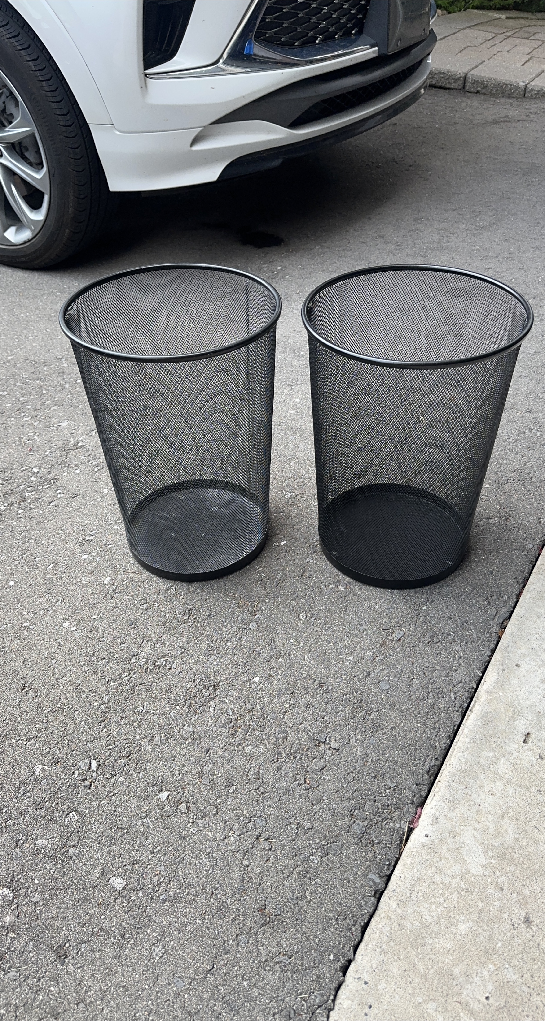 Two Black Mesh Wastepaper Baskets thumbnail