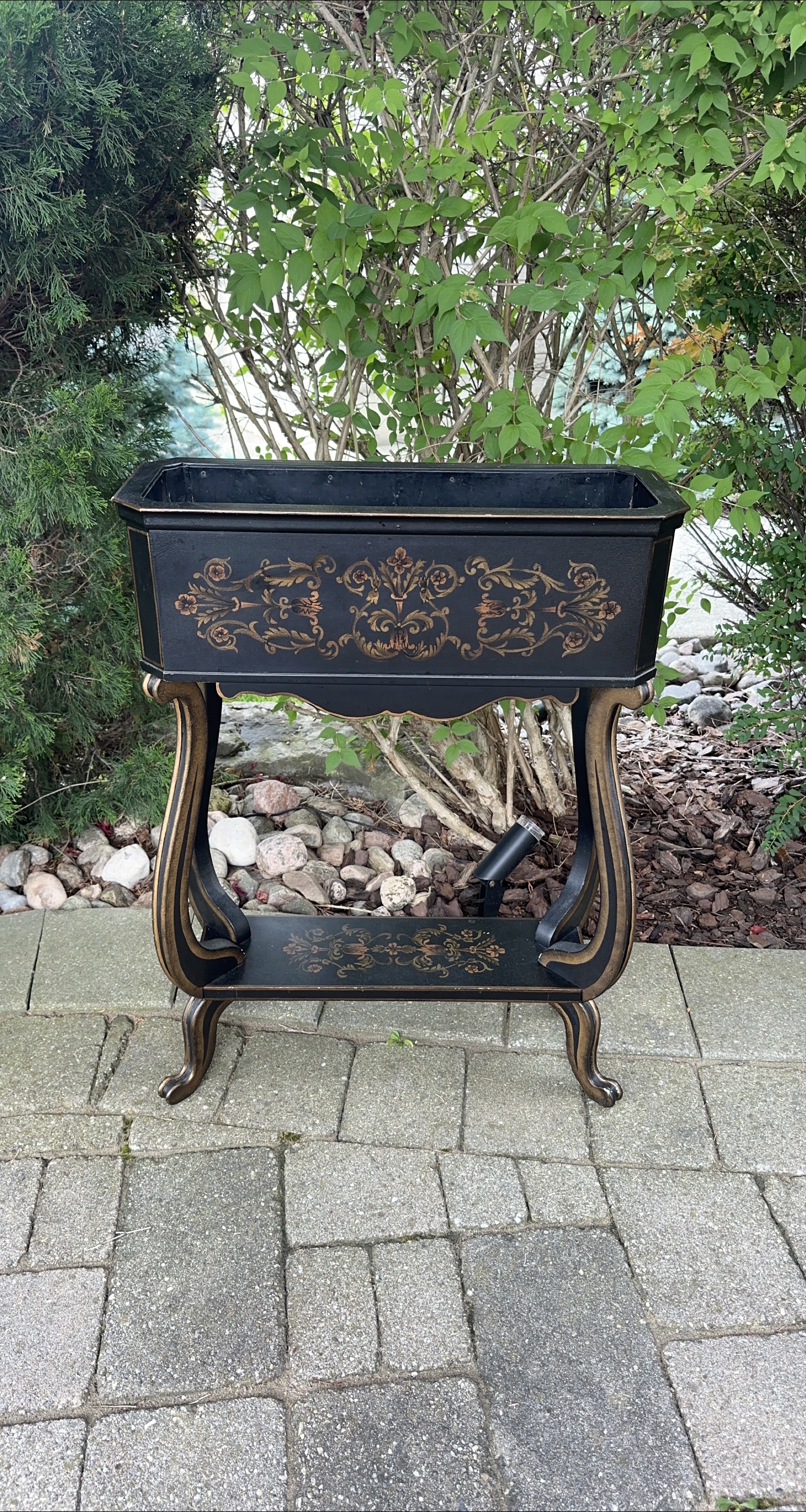 Black & Gold Decorative Planter Stand thumbnail