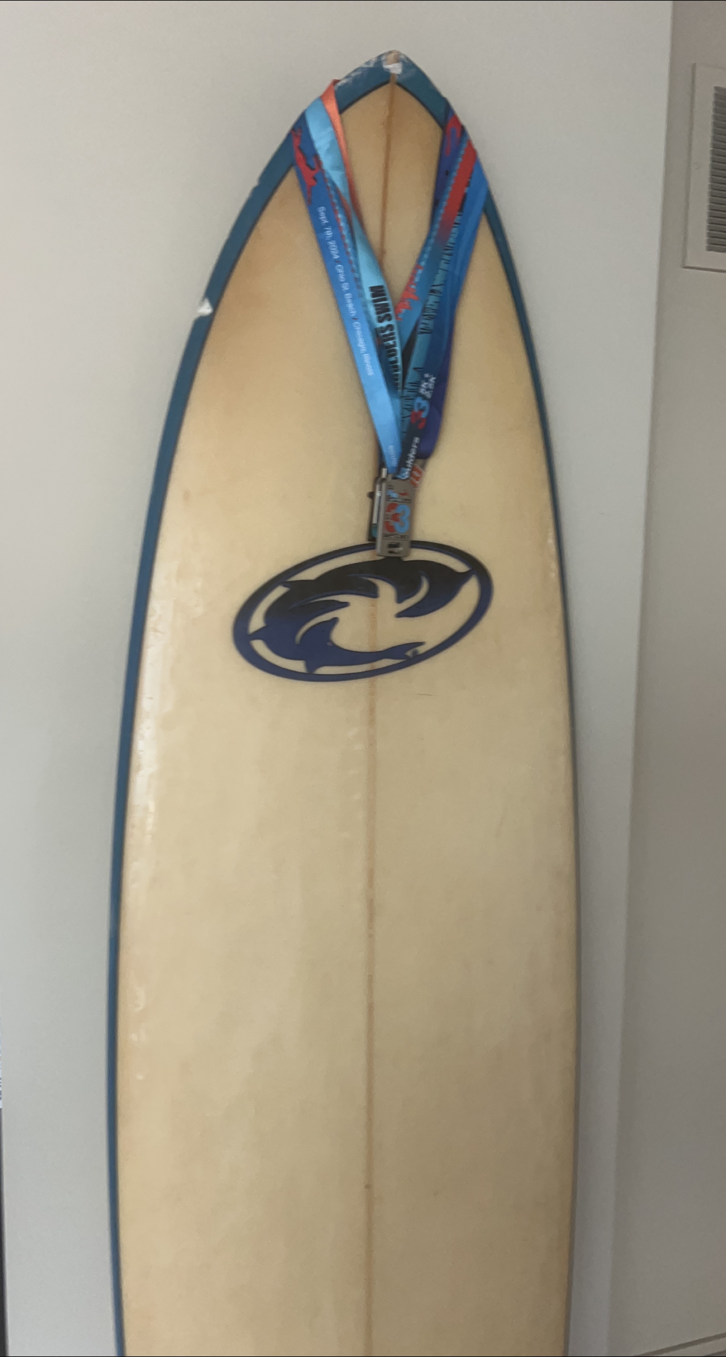 Surfboard with Blue Trim thumbnail
