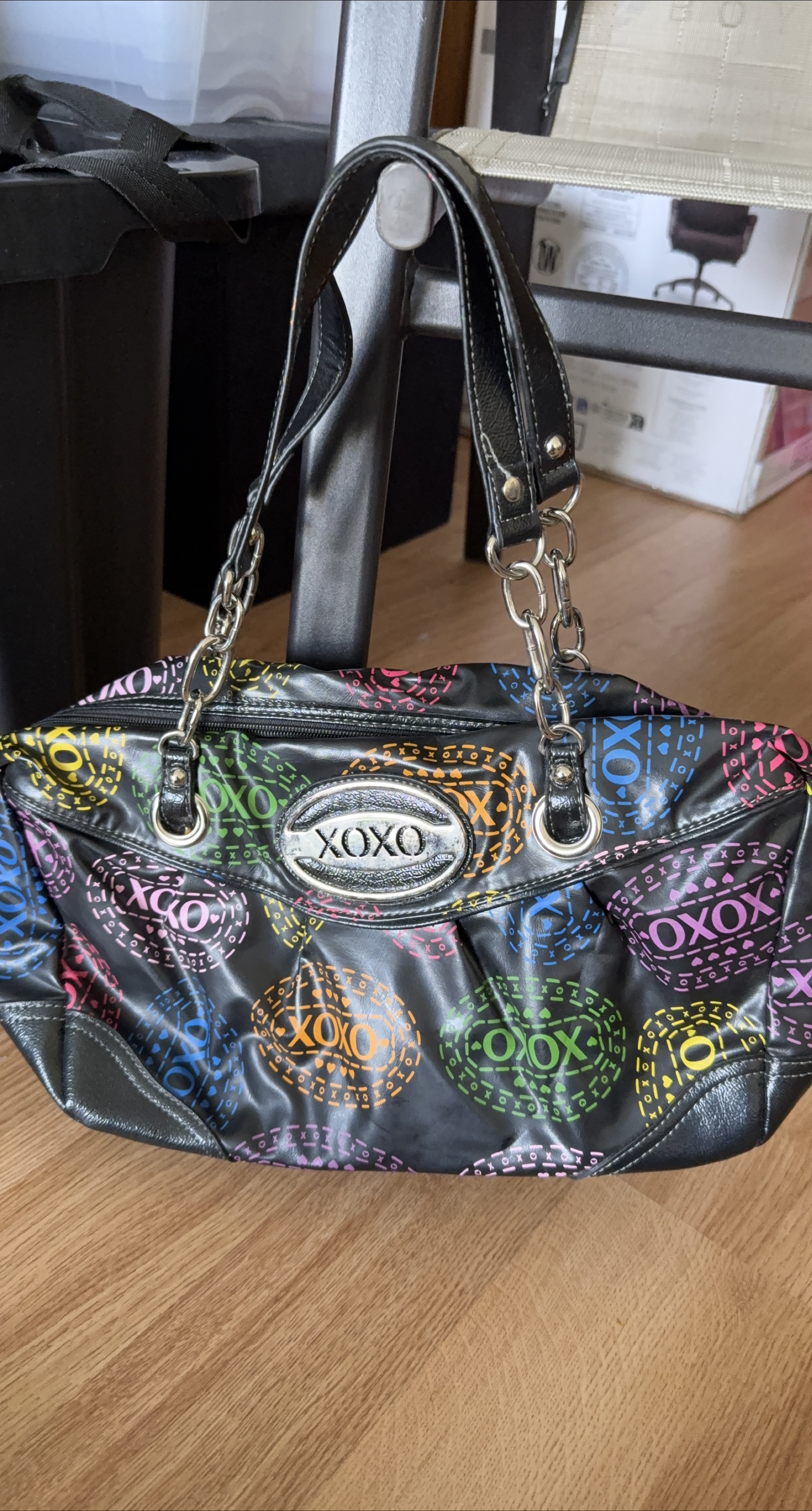XOXO Black patterned handbag thumbnail