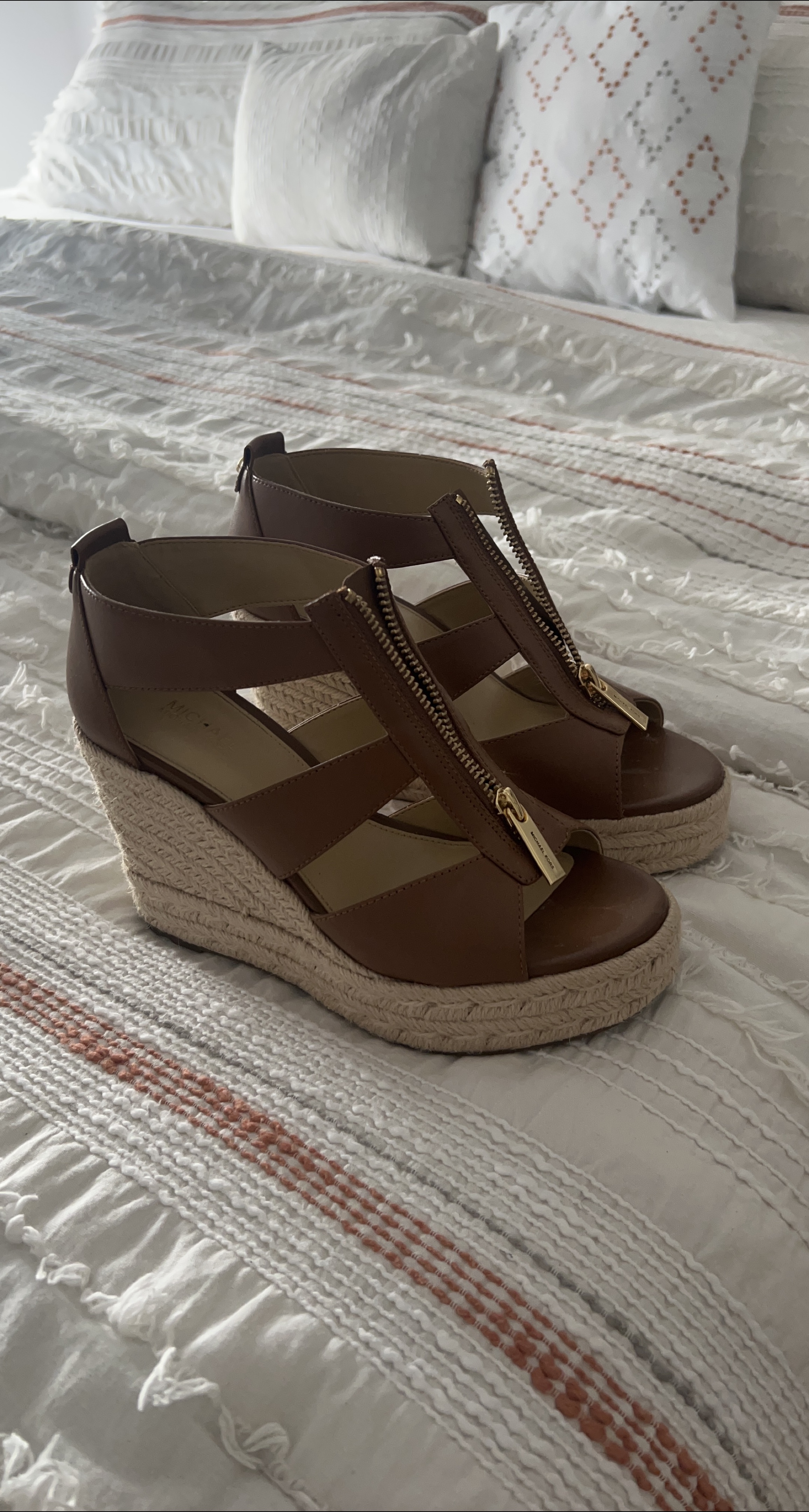 Michael Kors Brown Wedge Sandals