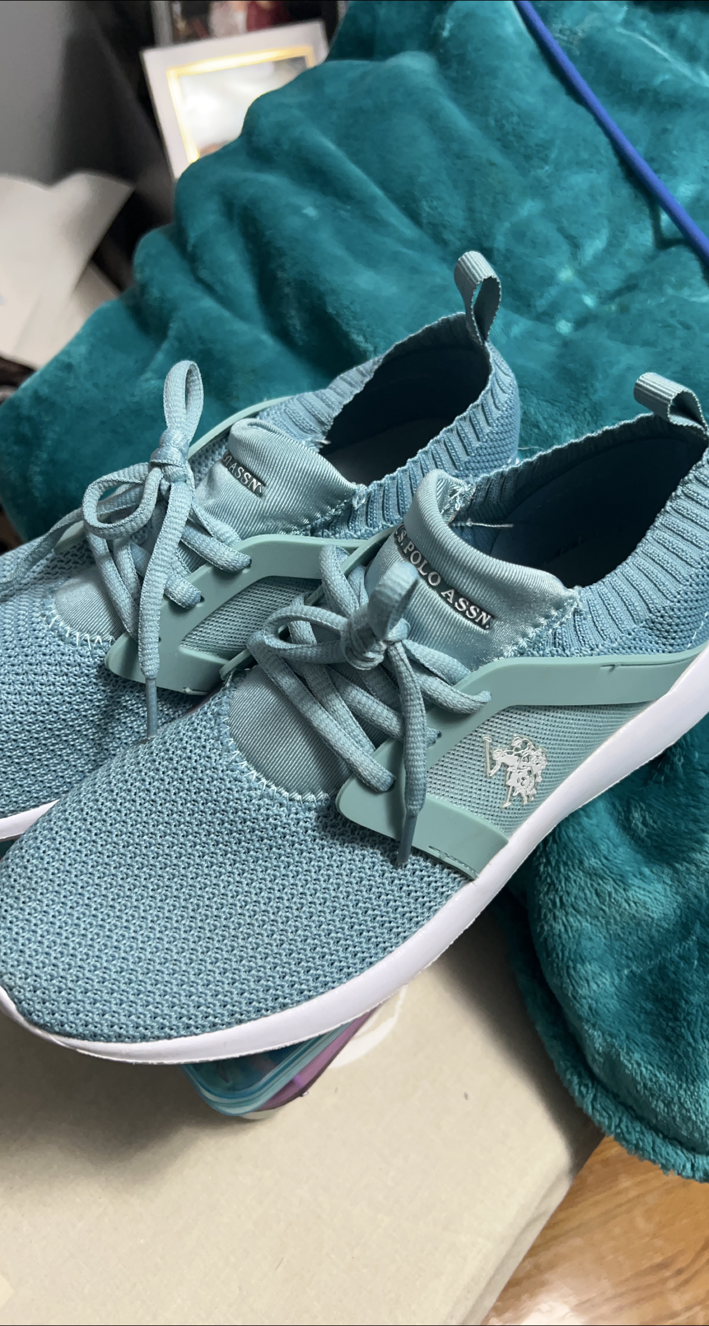 U.S. Polo Assn. Blue Knit Sneakers thumbnail