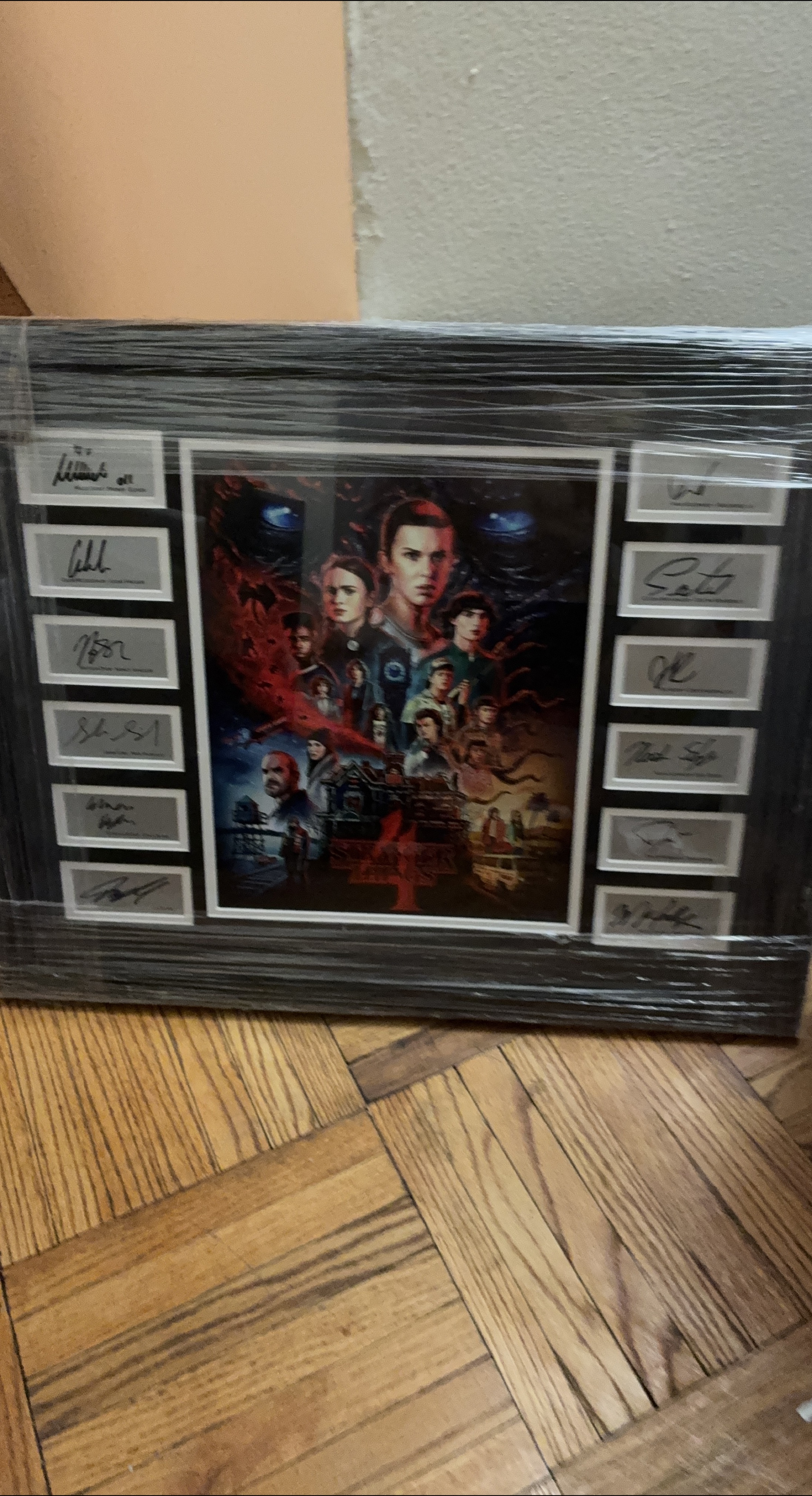 Stranger Things Season 4 Signed Framed Poster thumbnail