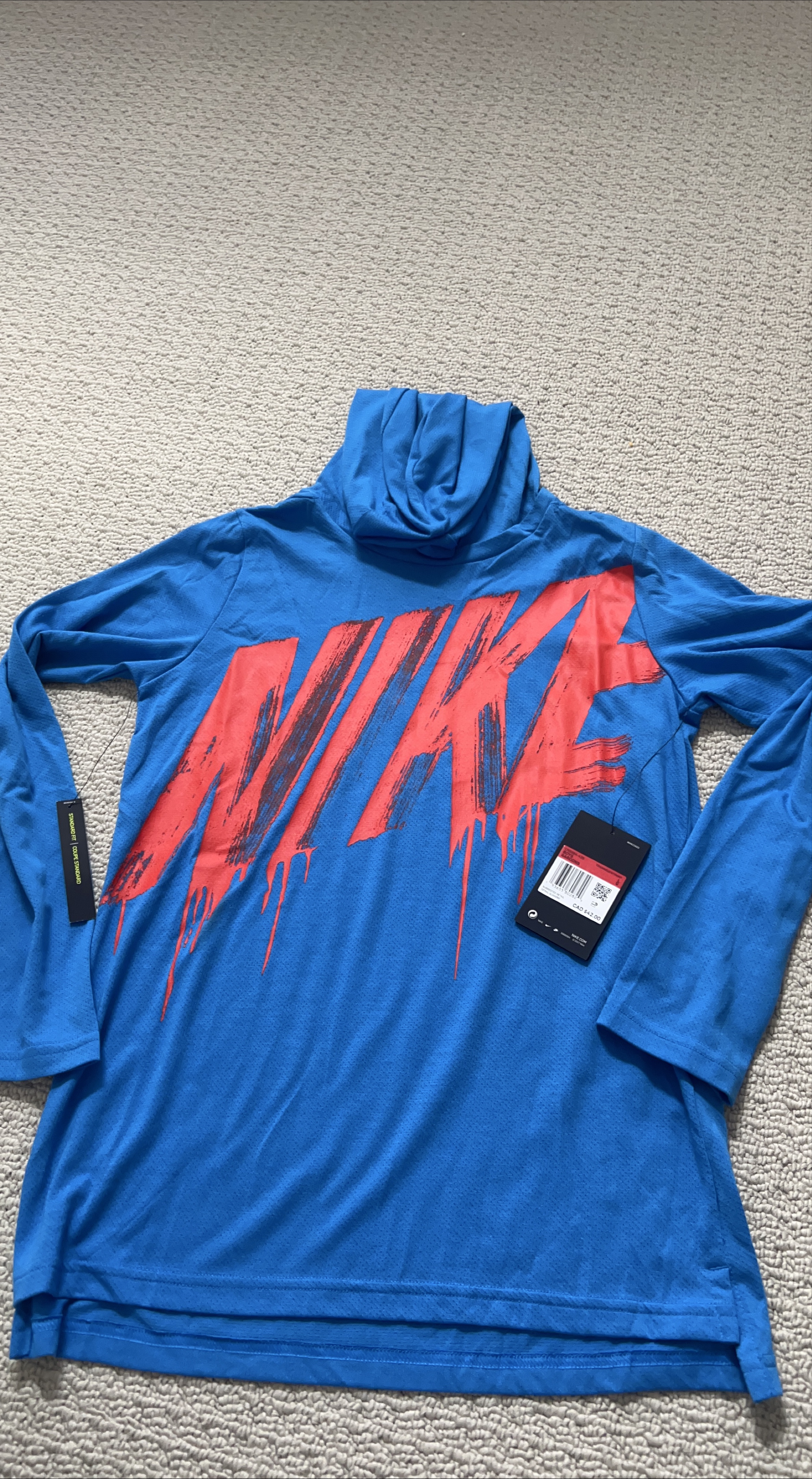Nike Dri-FIT Standard Fit Long Sleeve Top - Blue thumbnail