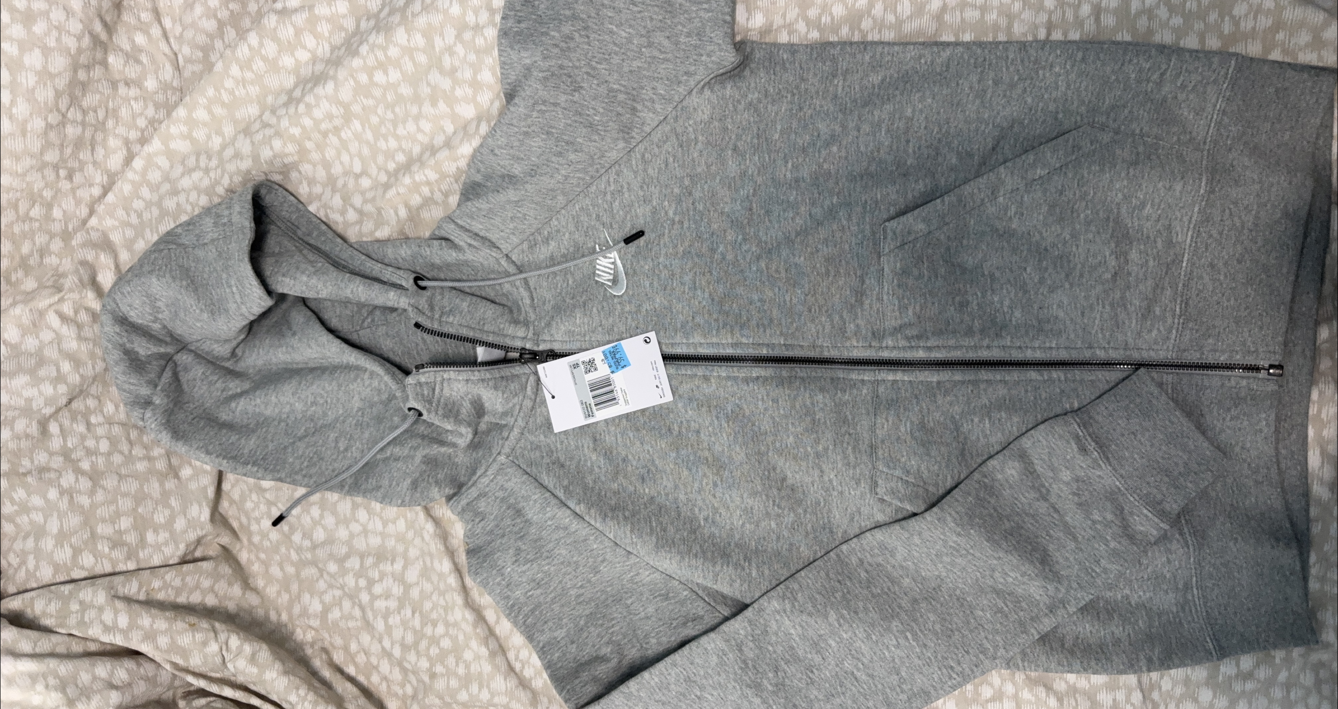 Nike Grey Full-Zip Hoodie - Size XS thumbnail