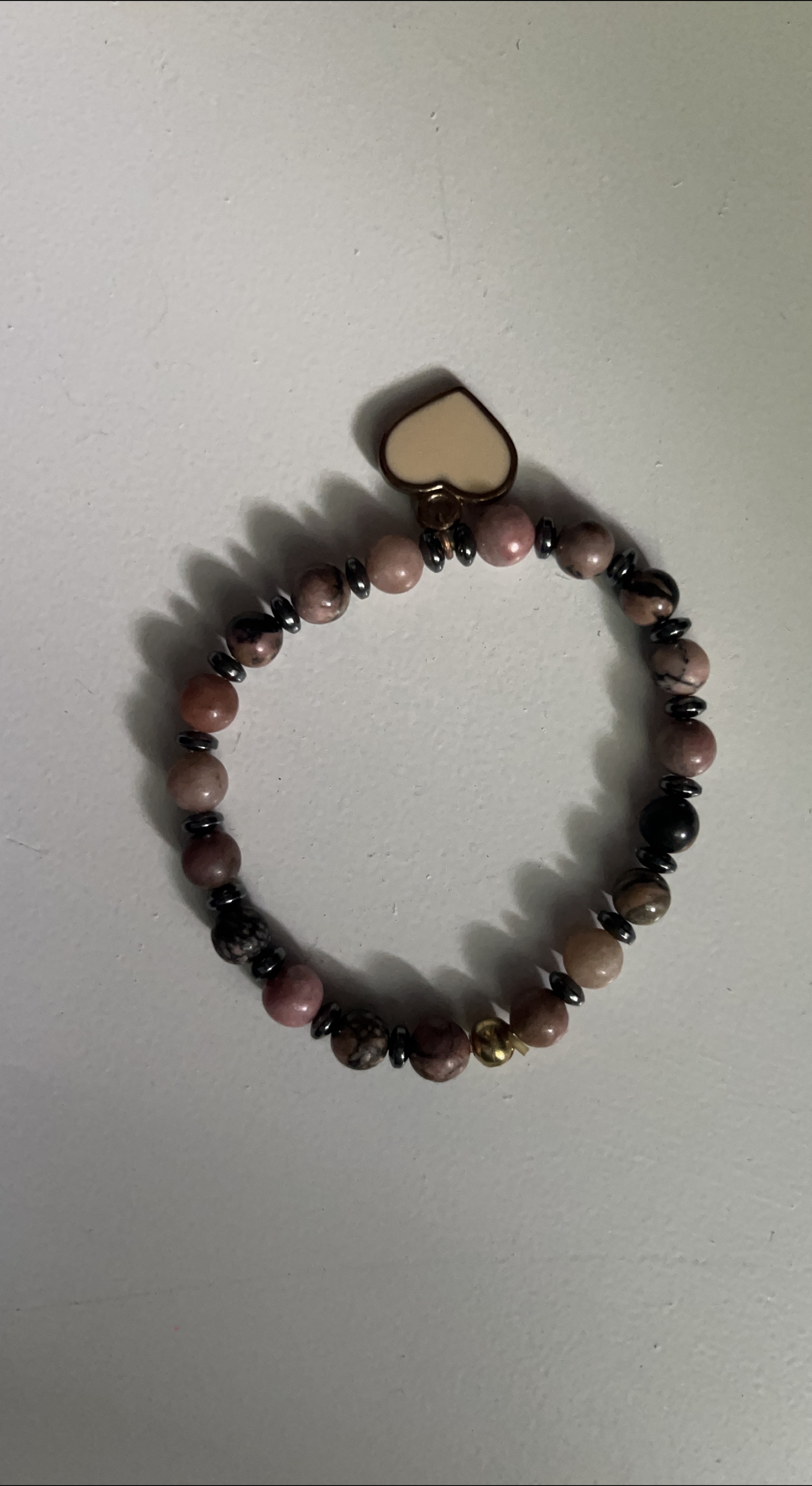 Beaded Bracelet with Heart Charm thumbnail