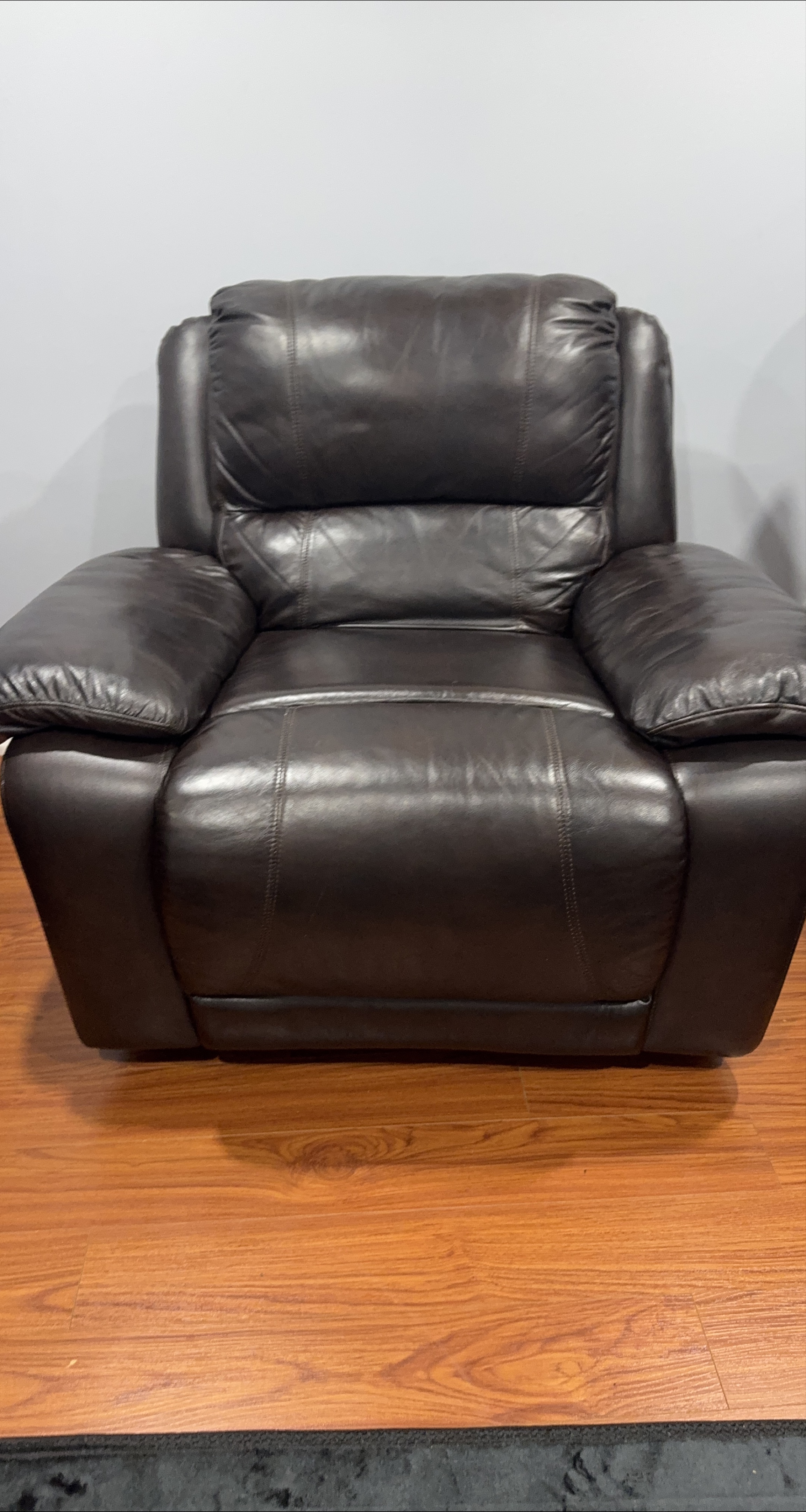Dark Brown Leather Recliner Chair