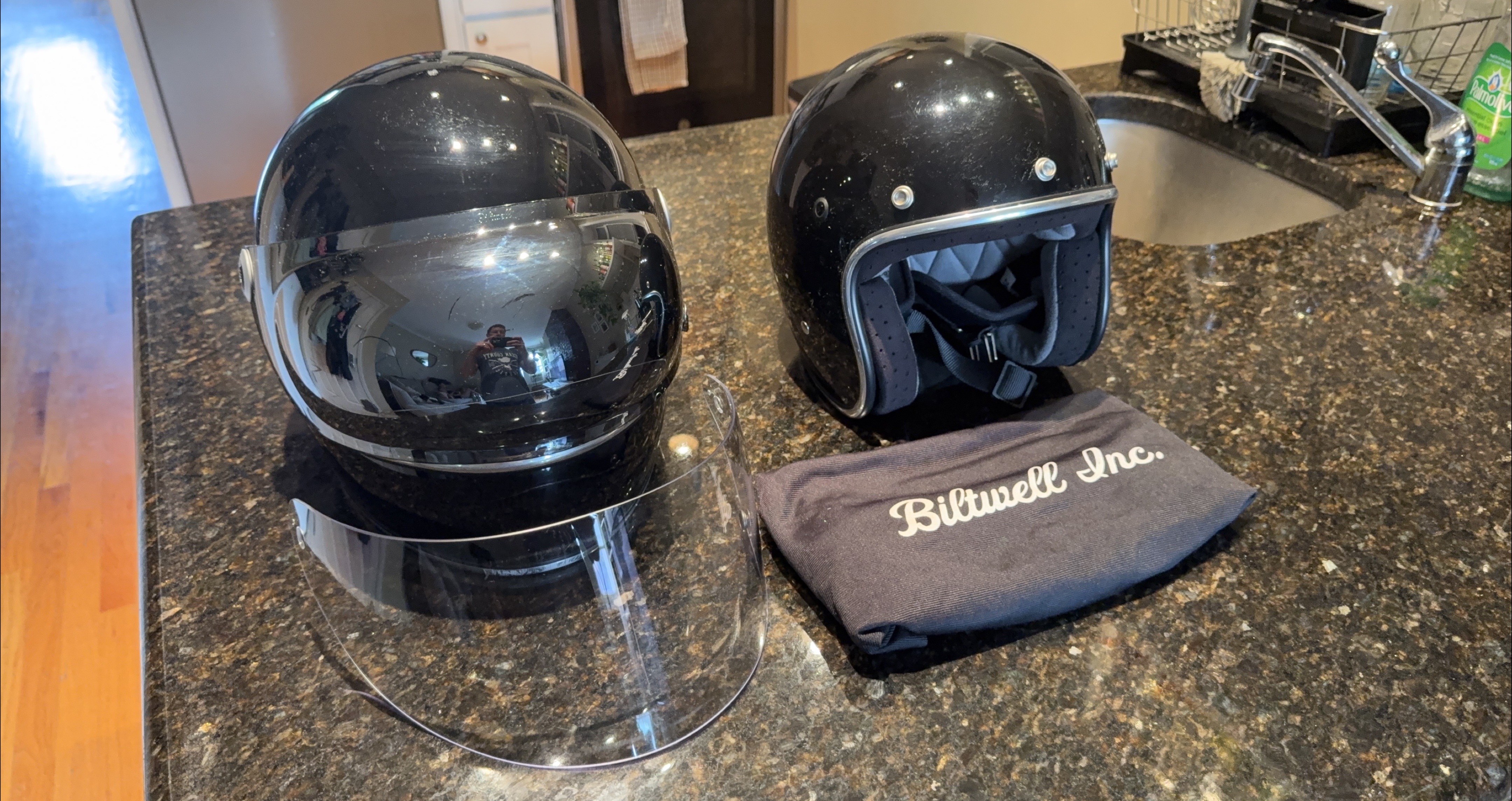 2 Biltwell Inc. Motorcycle Helmet - Black thumbnail