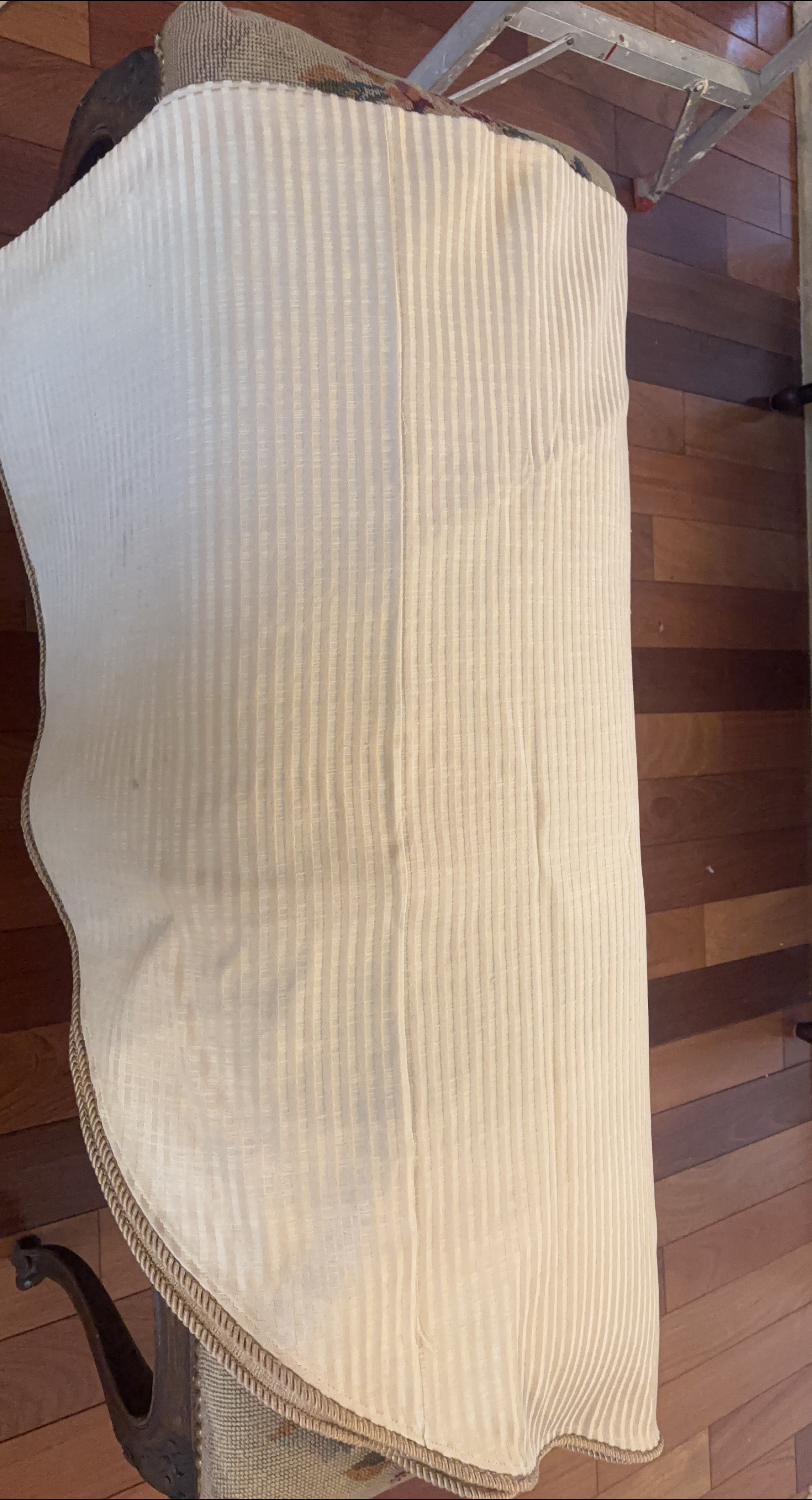 Custom Tablecloth - Round, Striped, Beige thumbnail