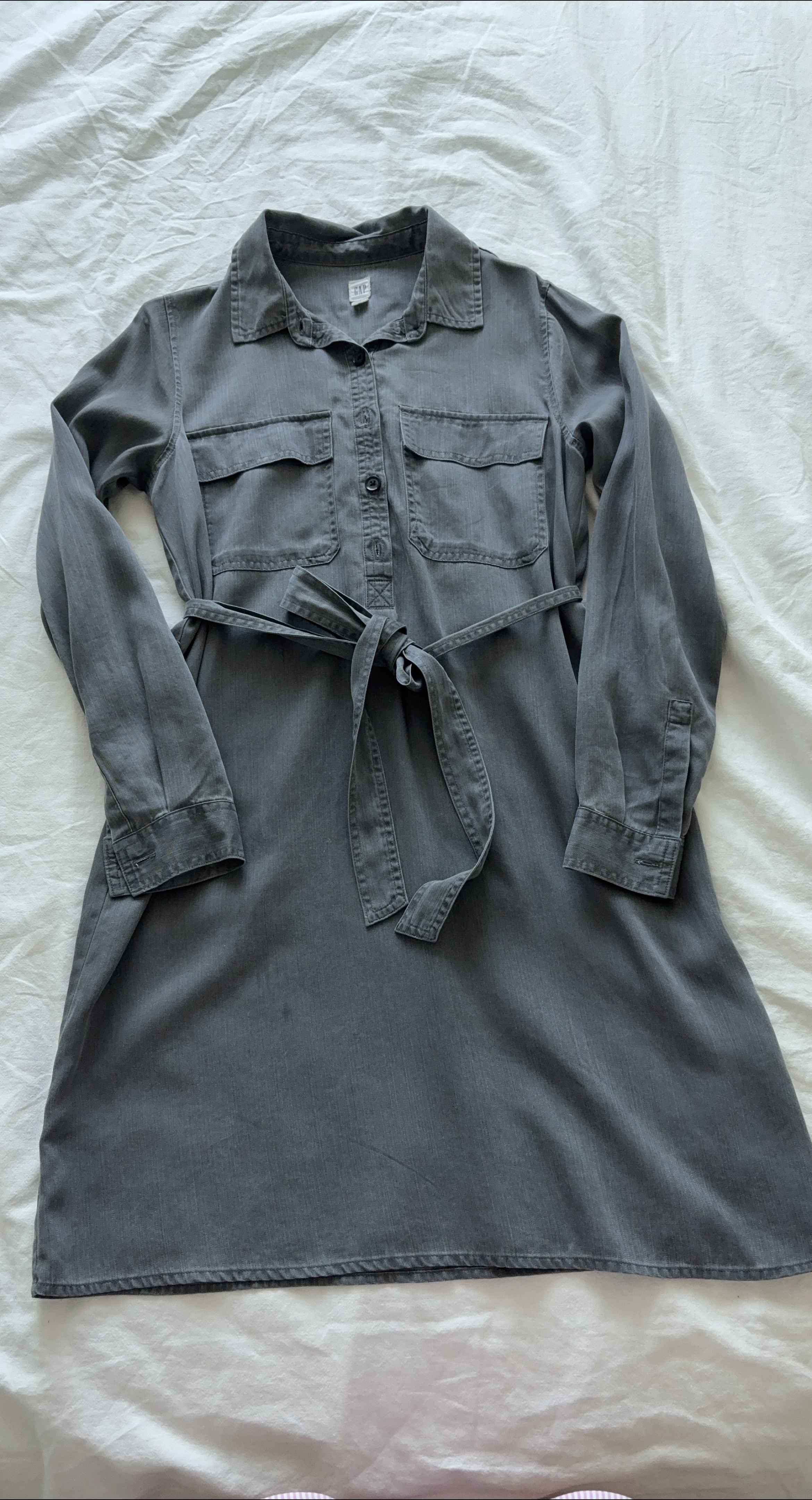 GAP Grey Denim Shirt Dress