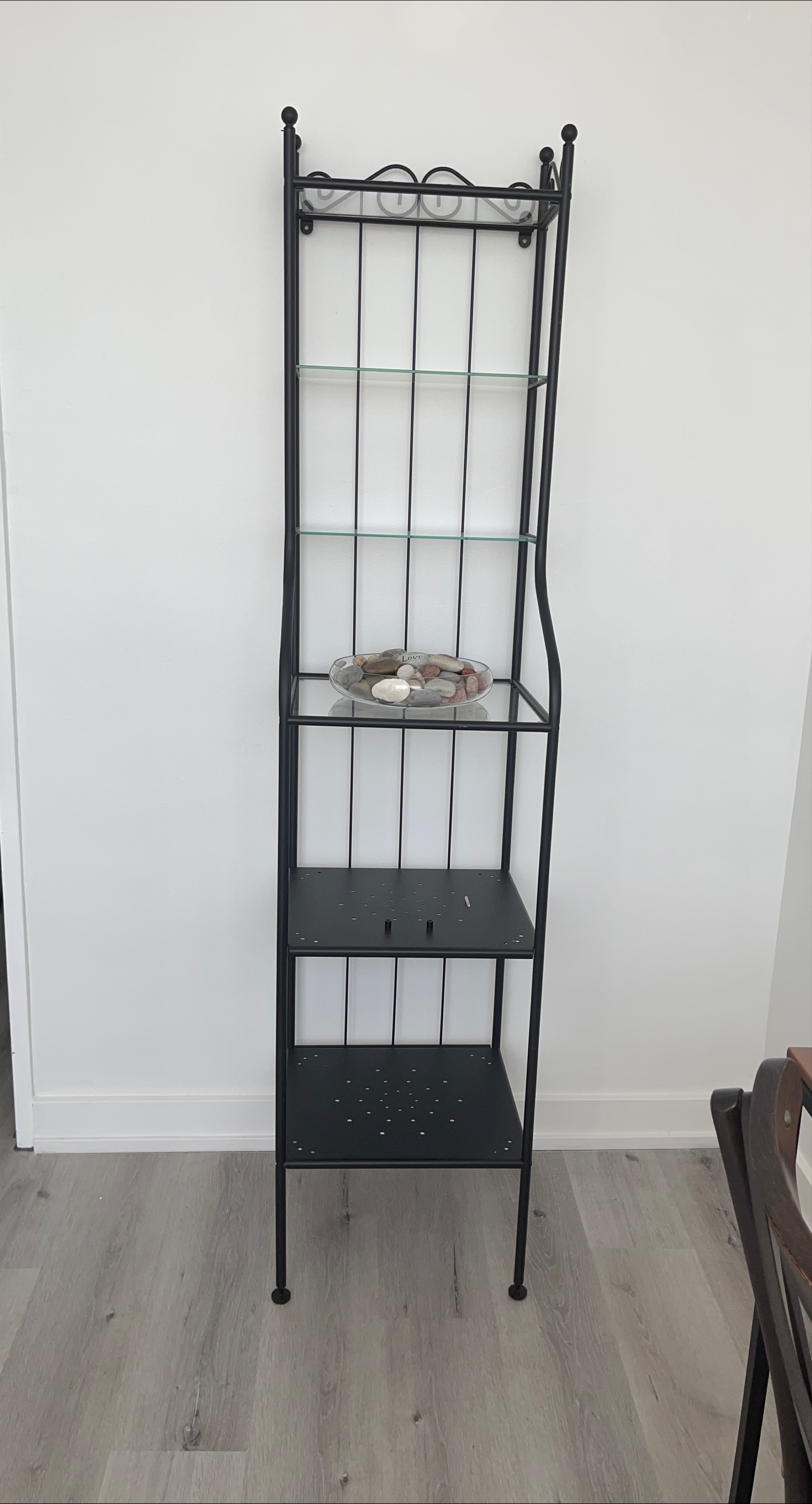 Black Metal & Glass Shelf Unit thumbnail