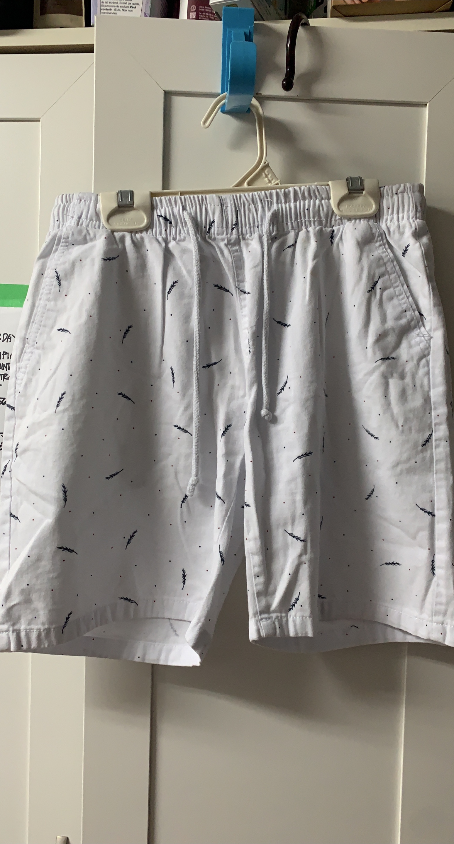 White Patterned Shorts