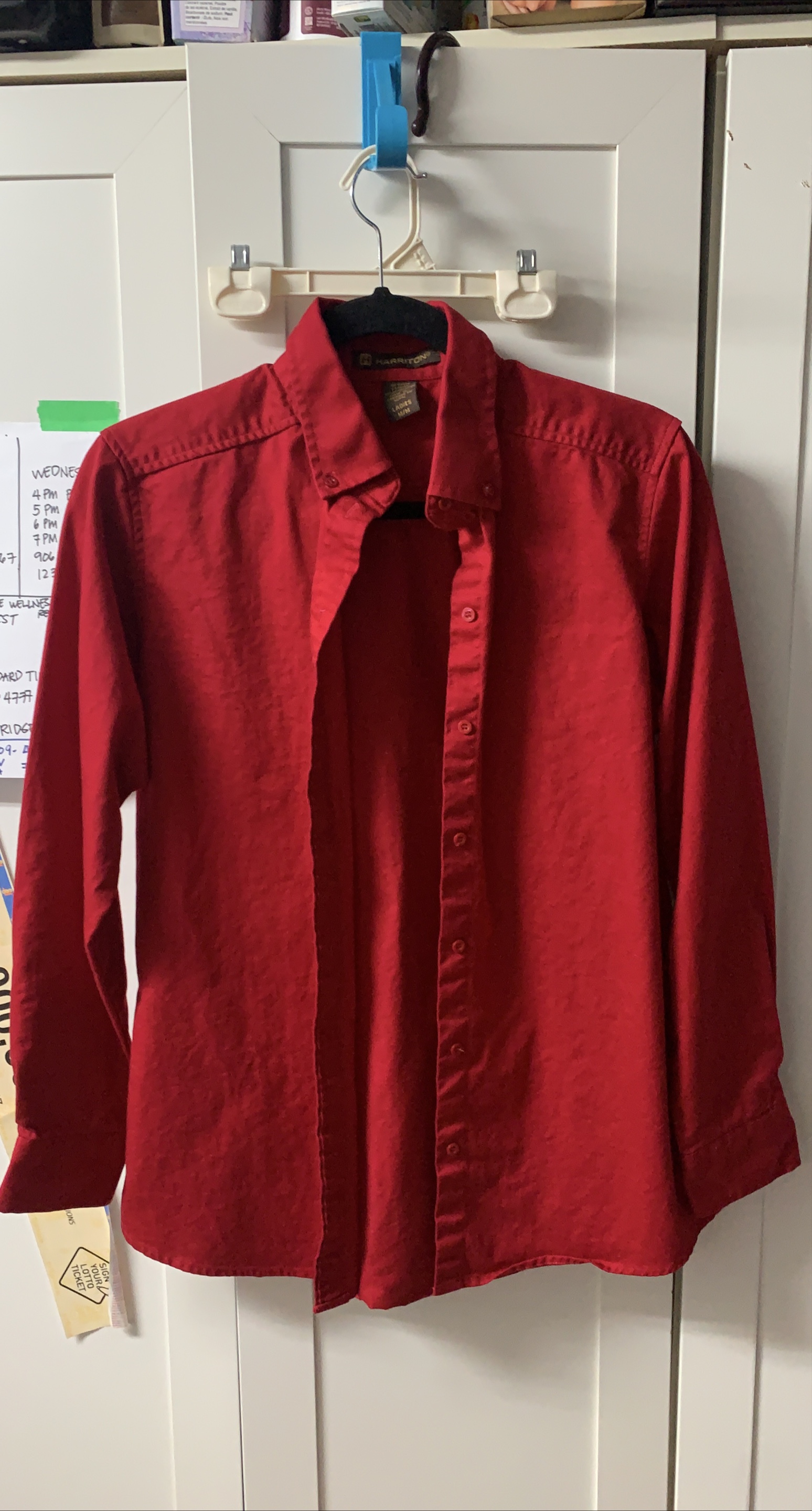 Harriton Ladies' Red Button-Up Shirt (M/M)