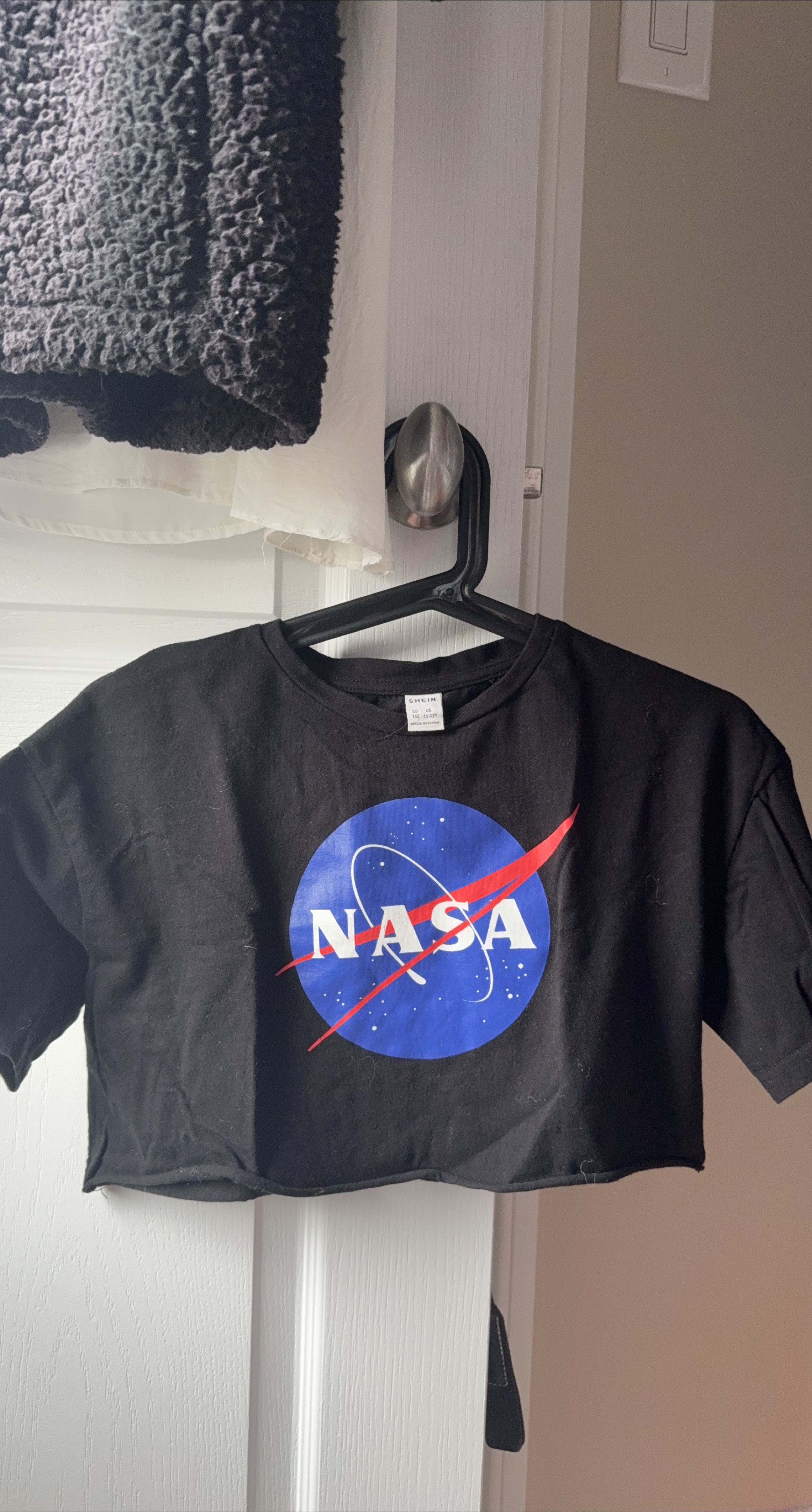 Shein NASA Black Crop Top - Size Small thumbnail
