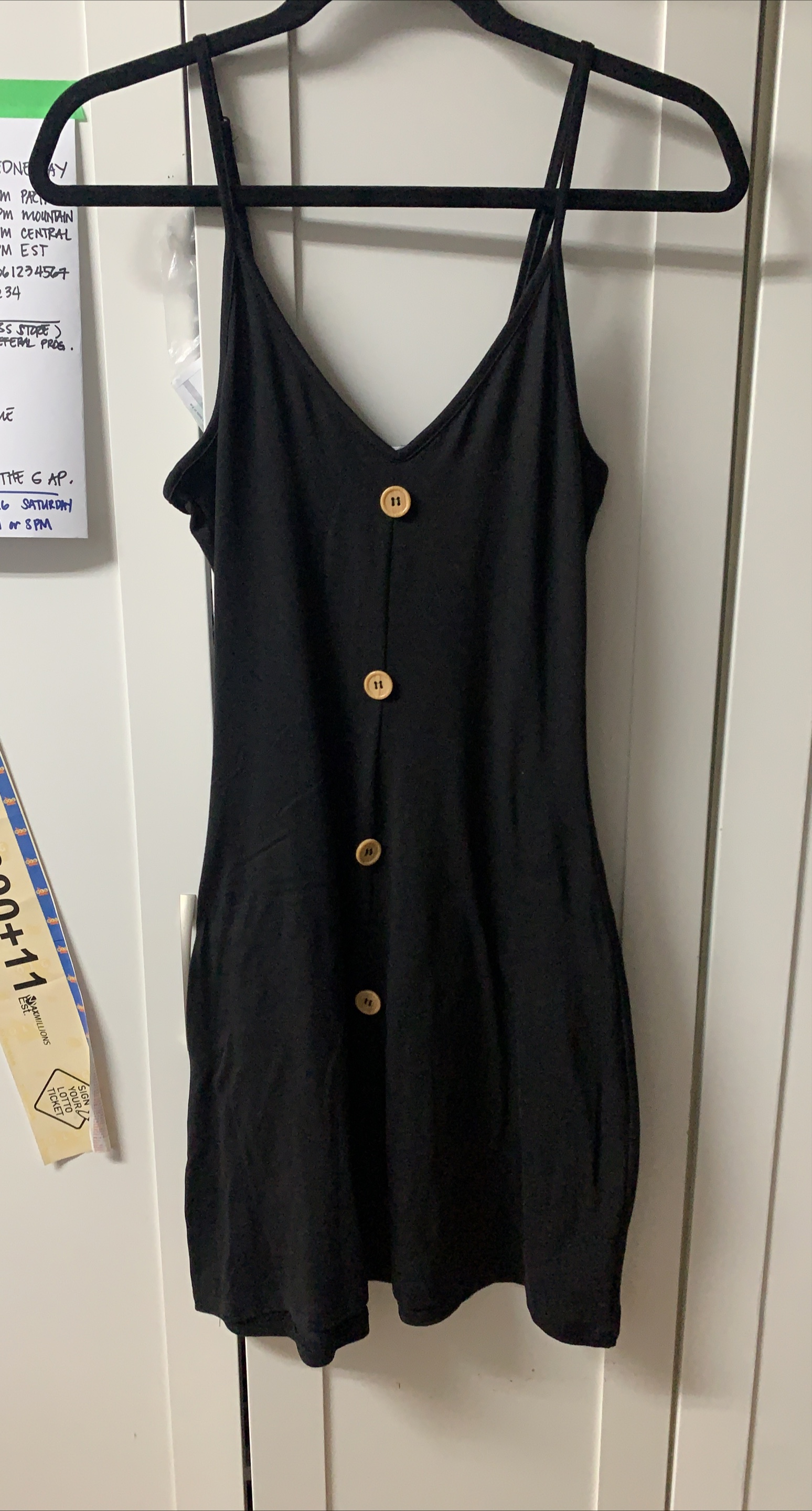 Black Mini Dress with Buttons