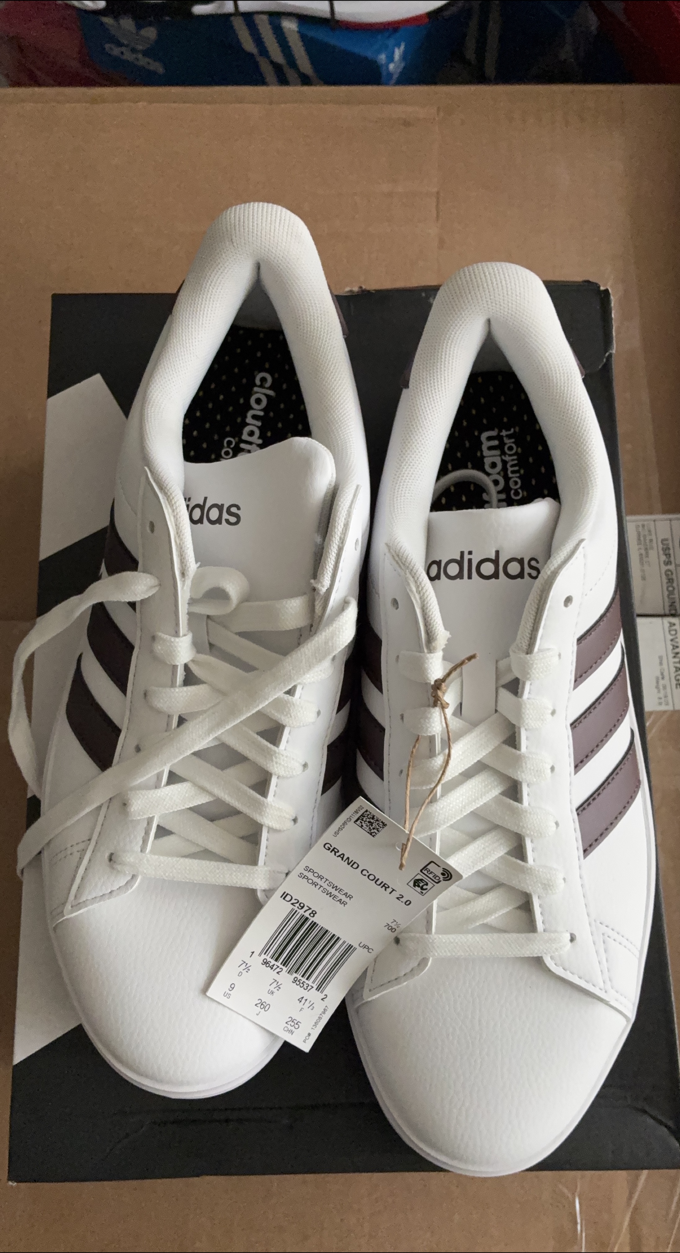 Adidas Grand Court 2.0 White Sneakers - Size 7.5❤️ thumbnail