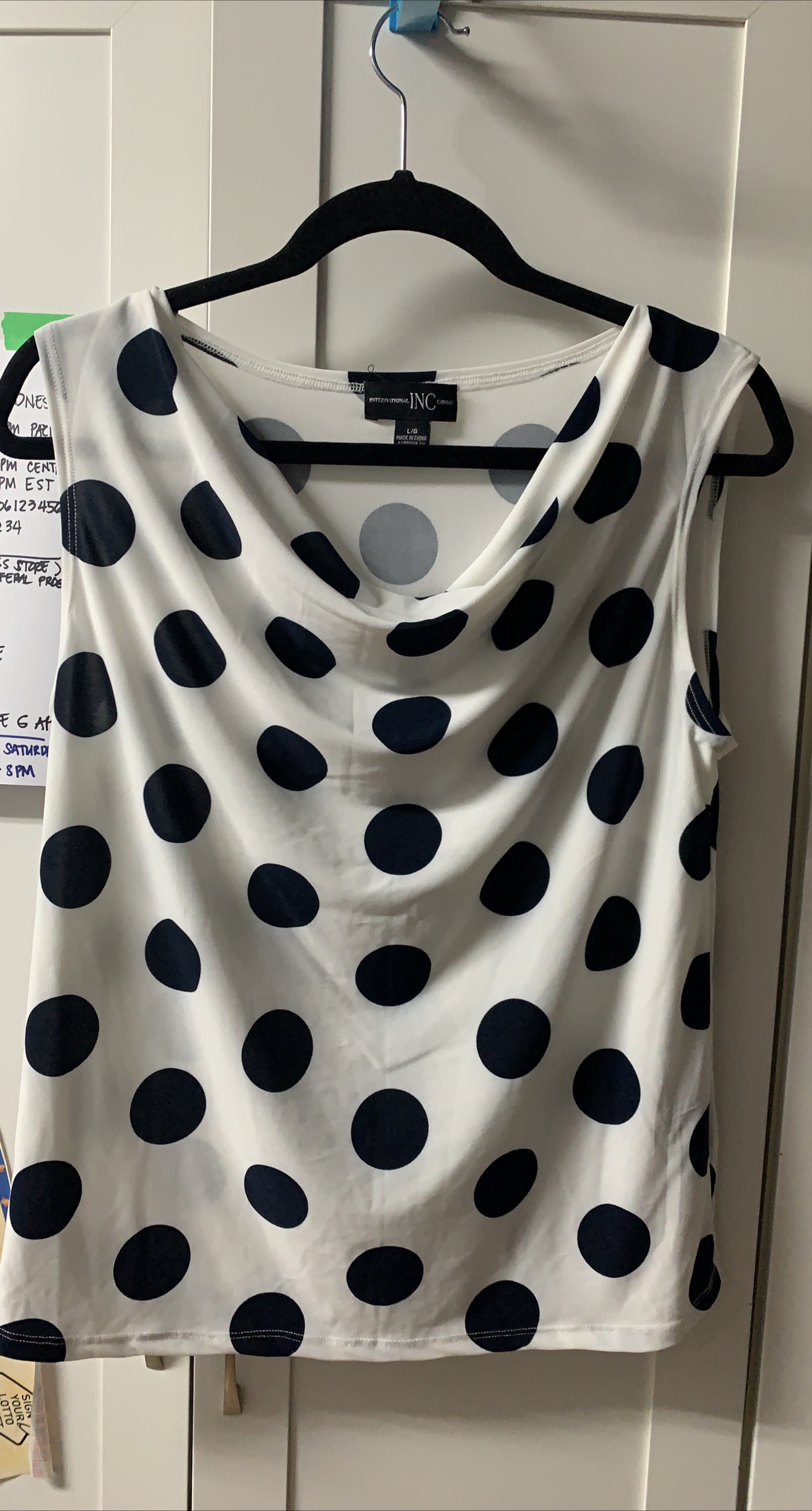 International INC Polka Dot Top - Size L/G
