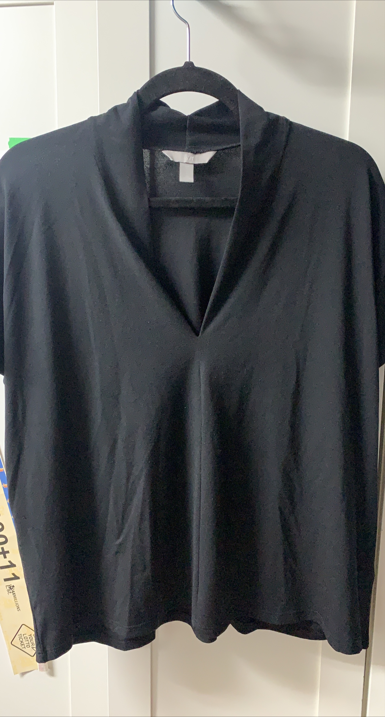 H&M Black V-Neck Blouse thumbnail