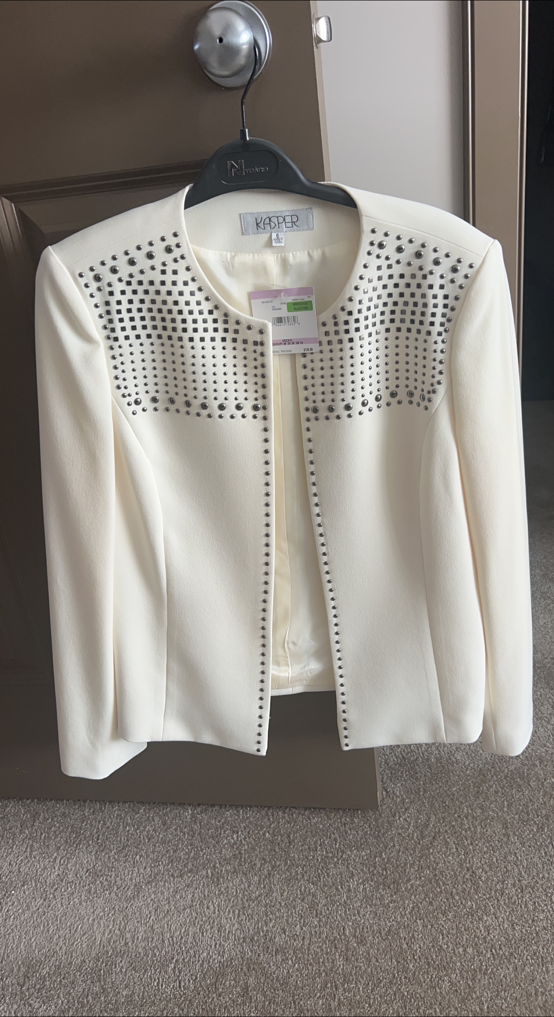 Kasper White Embellished Blazer - Size 6