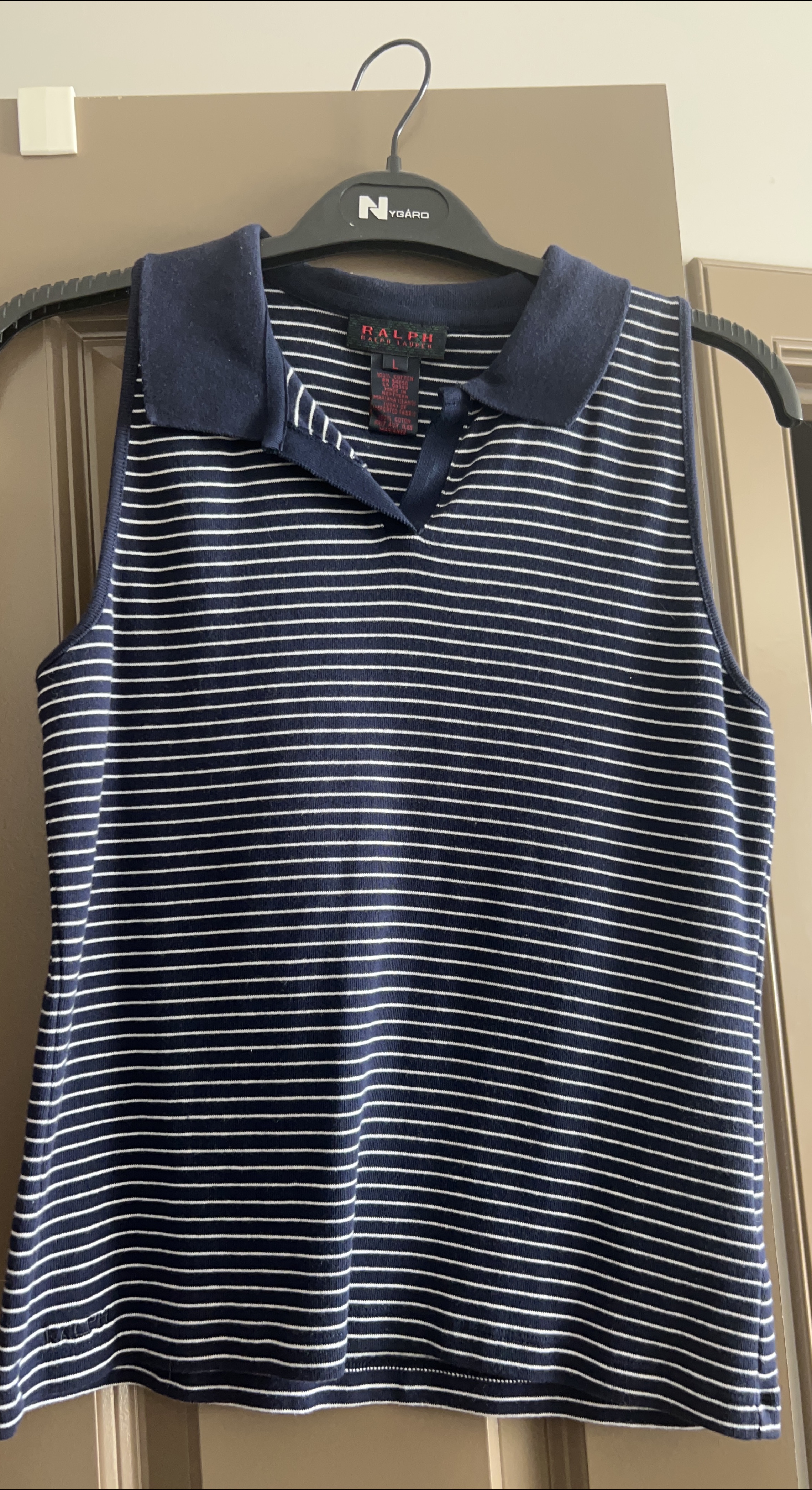 Ralph Lauren Striped Sleeveless Polo - Size L