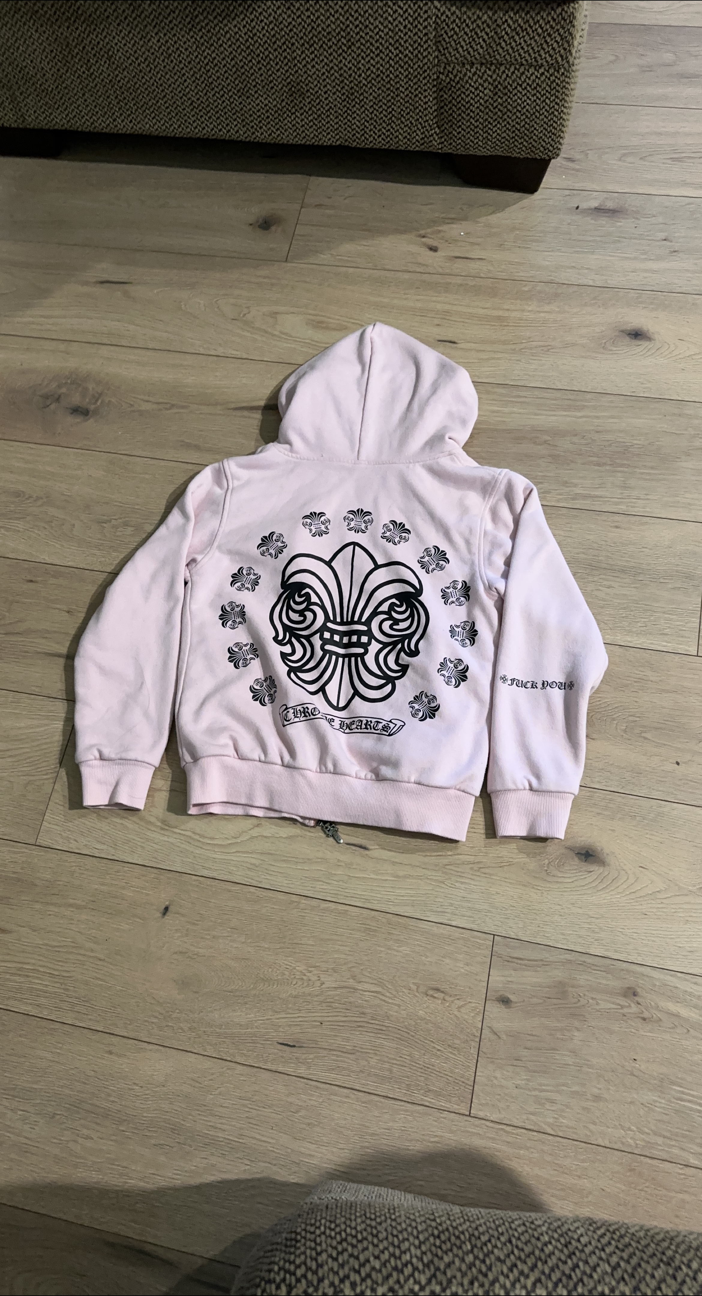 Chrome Hearts Pink Zip-Up Hoodie