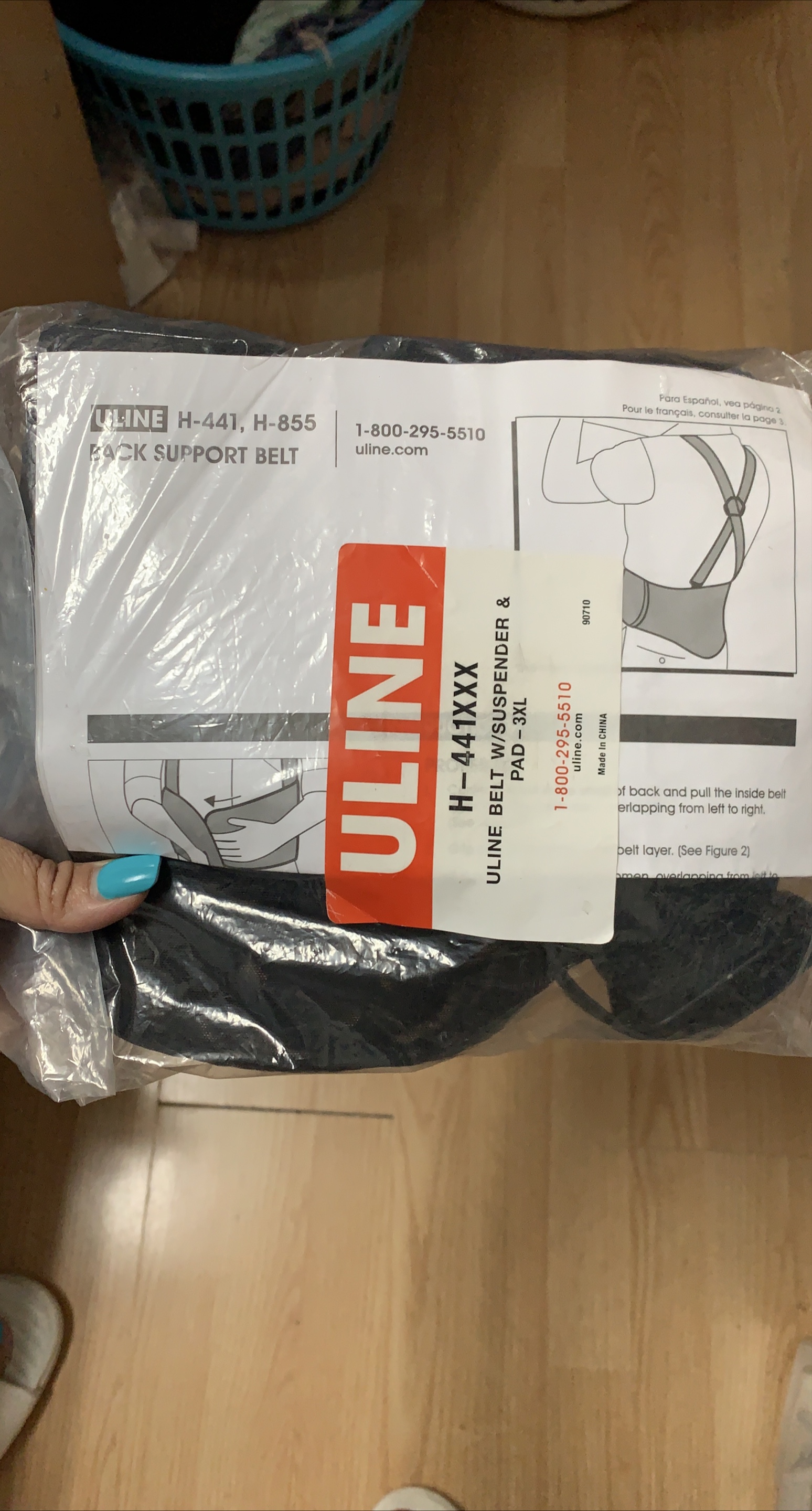 Uline H-441XXX Back Support Belt w/Suspender & Pad - 3XL thumbnail