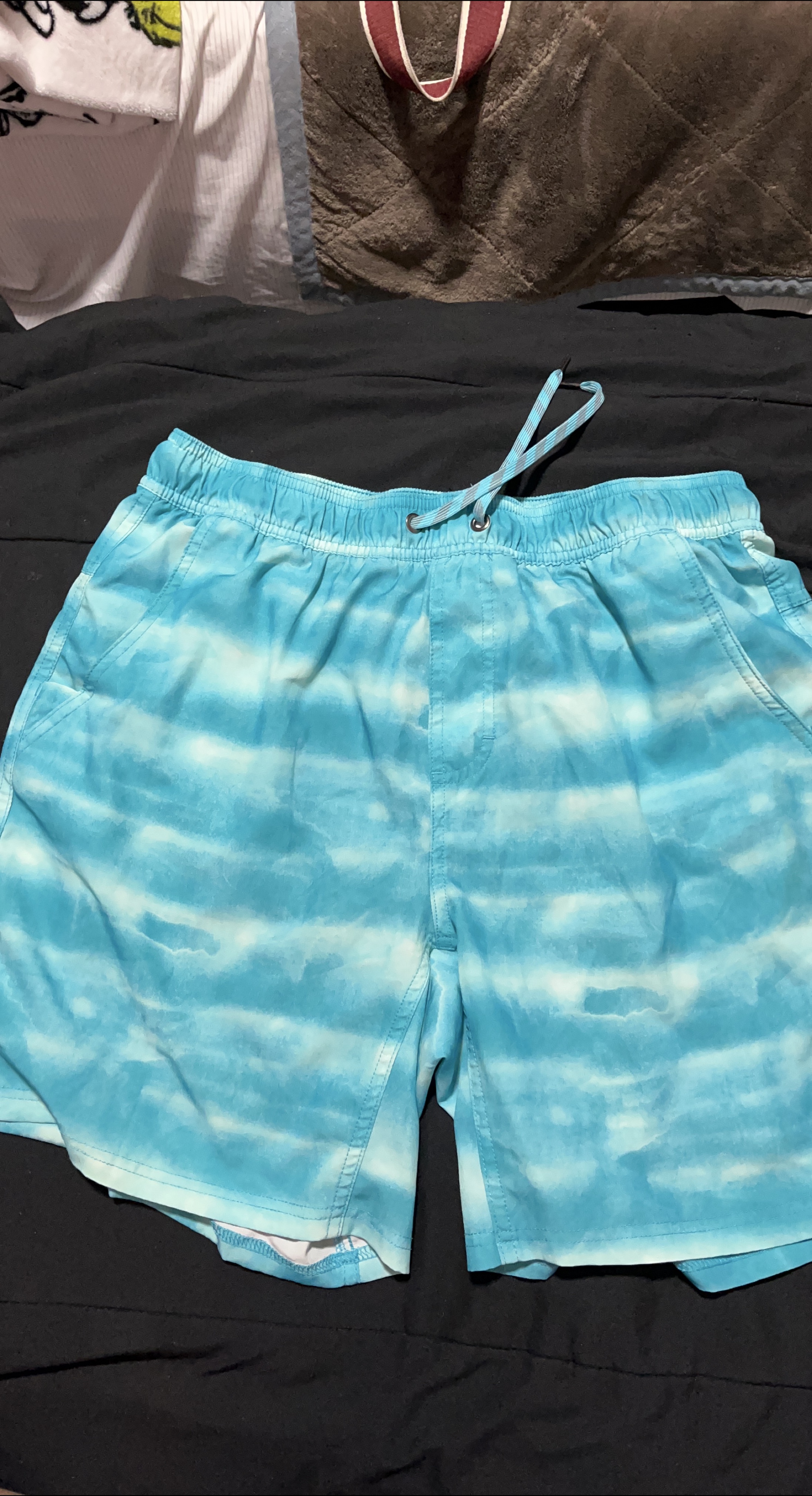 Men's Blue & White Swim Trunks thumbnail