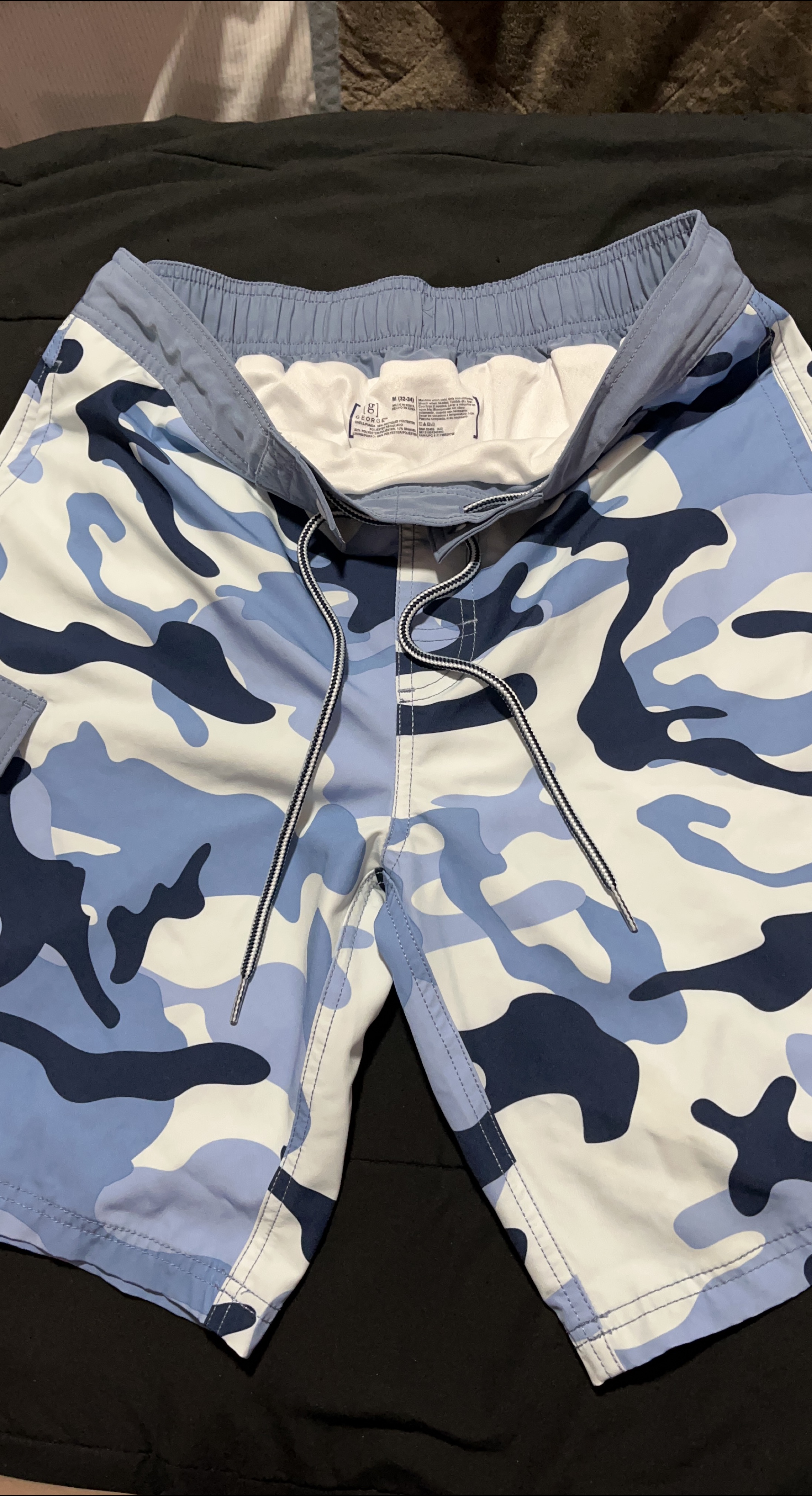 George Men's Swim Trunks, Blue Camo, Size M (32-34) thumbnail