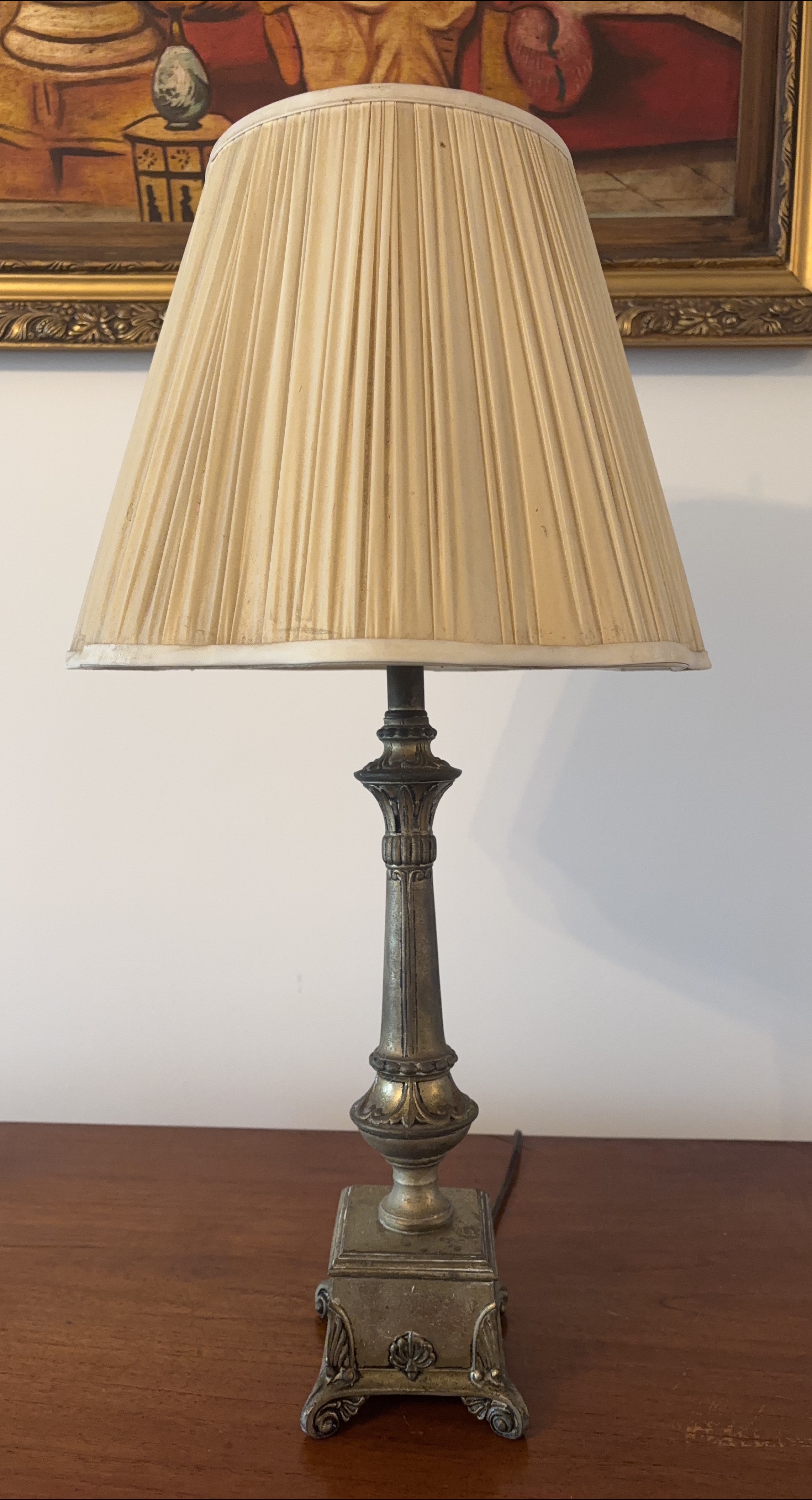 Antique Table Lamp with Shade thumbnail