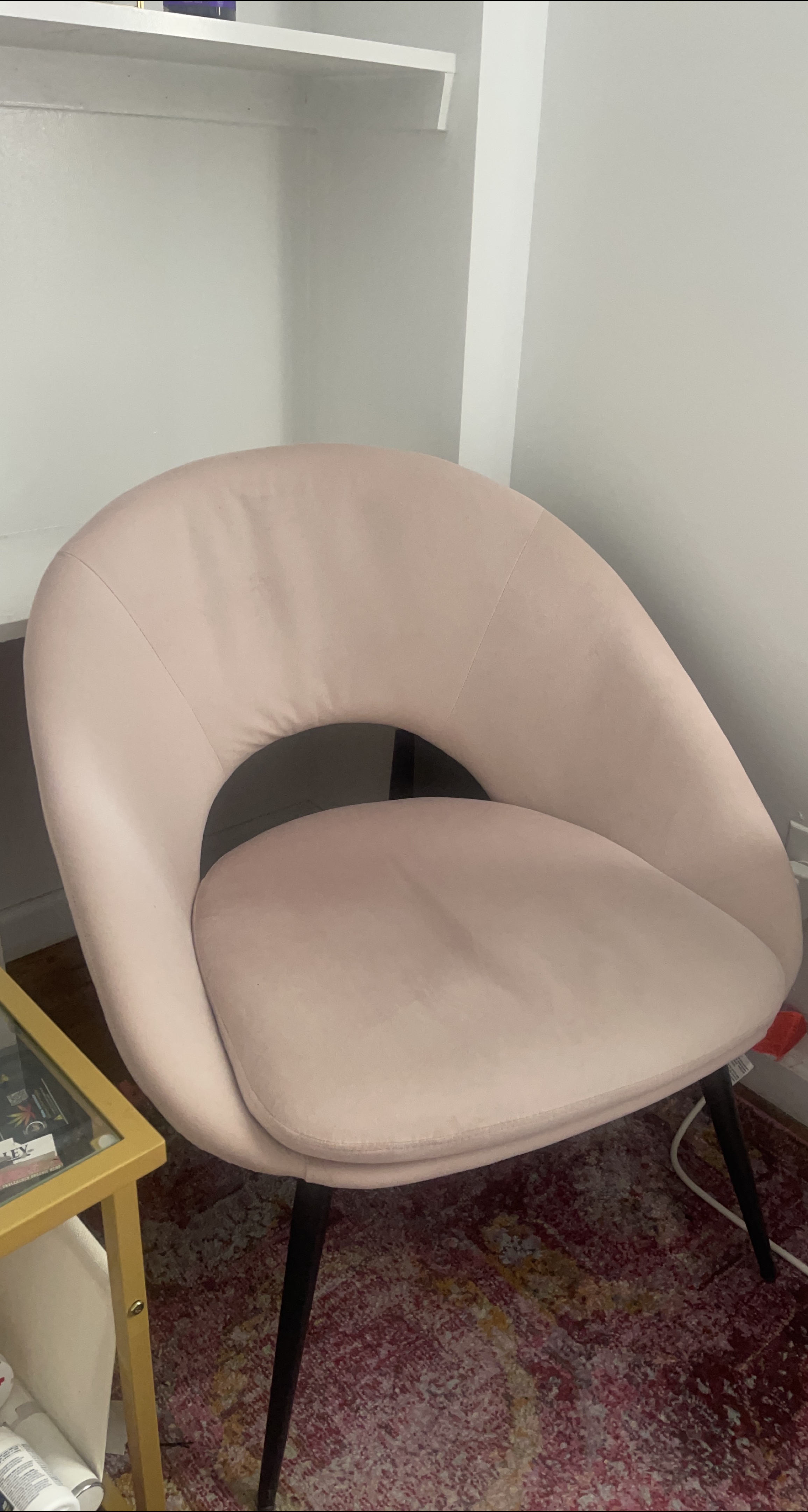Pink Velvet Accent Chair - photo 2