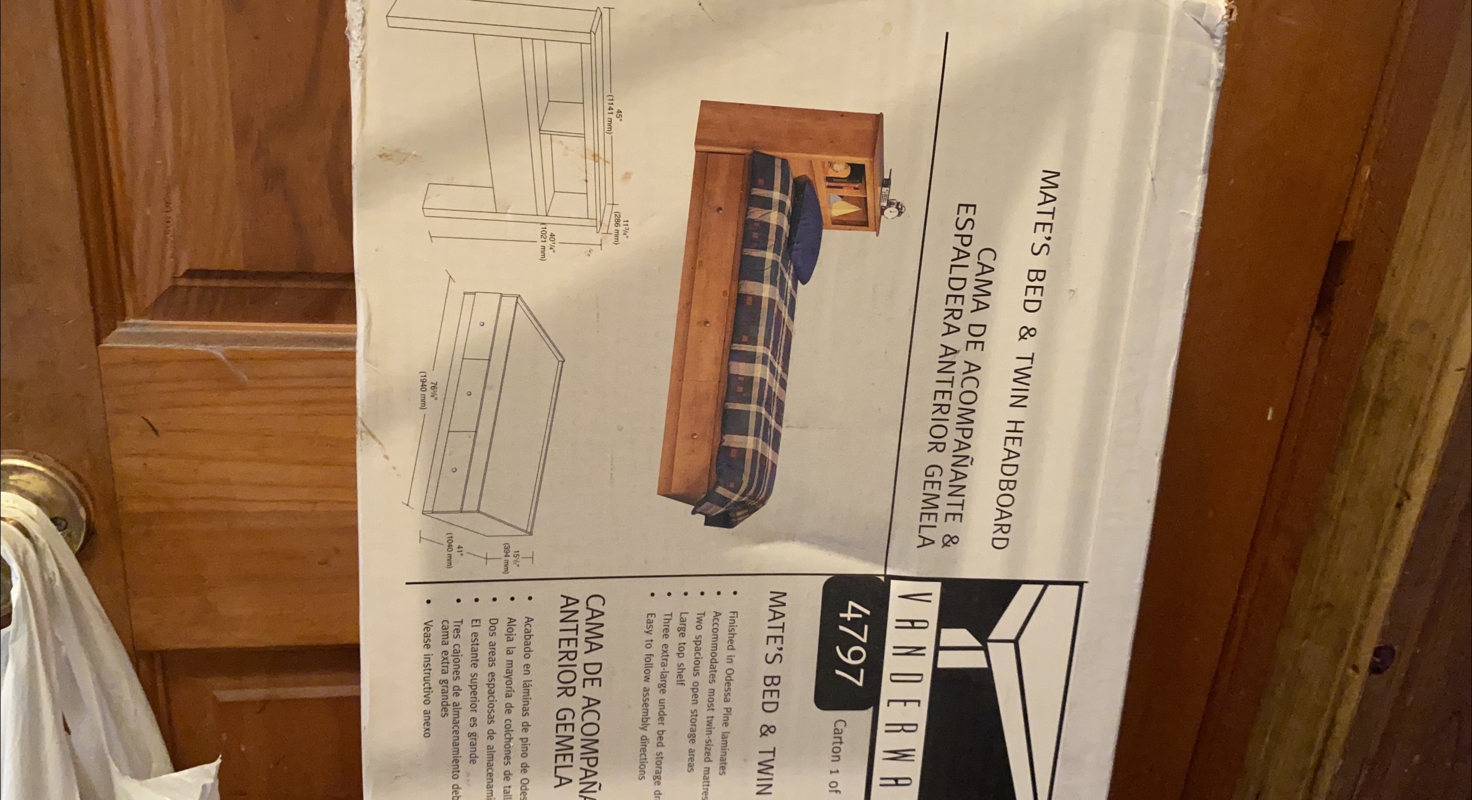 Vanderwa Mate's Bed & Twin Headboard thumbnail