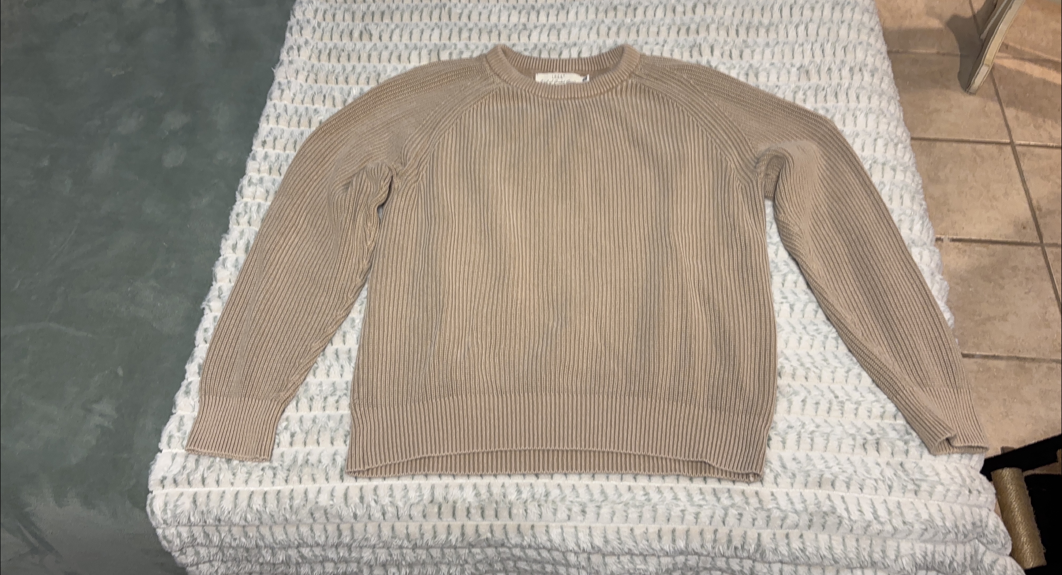 L.O.G.G. H&M Beige Ribbed Knit Sweater thumbnail